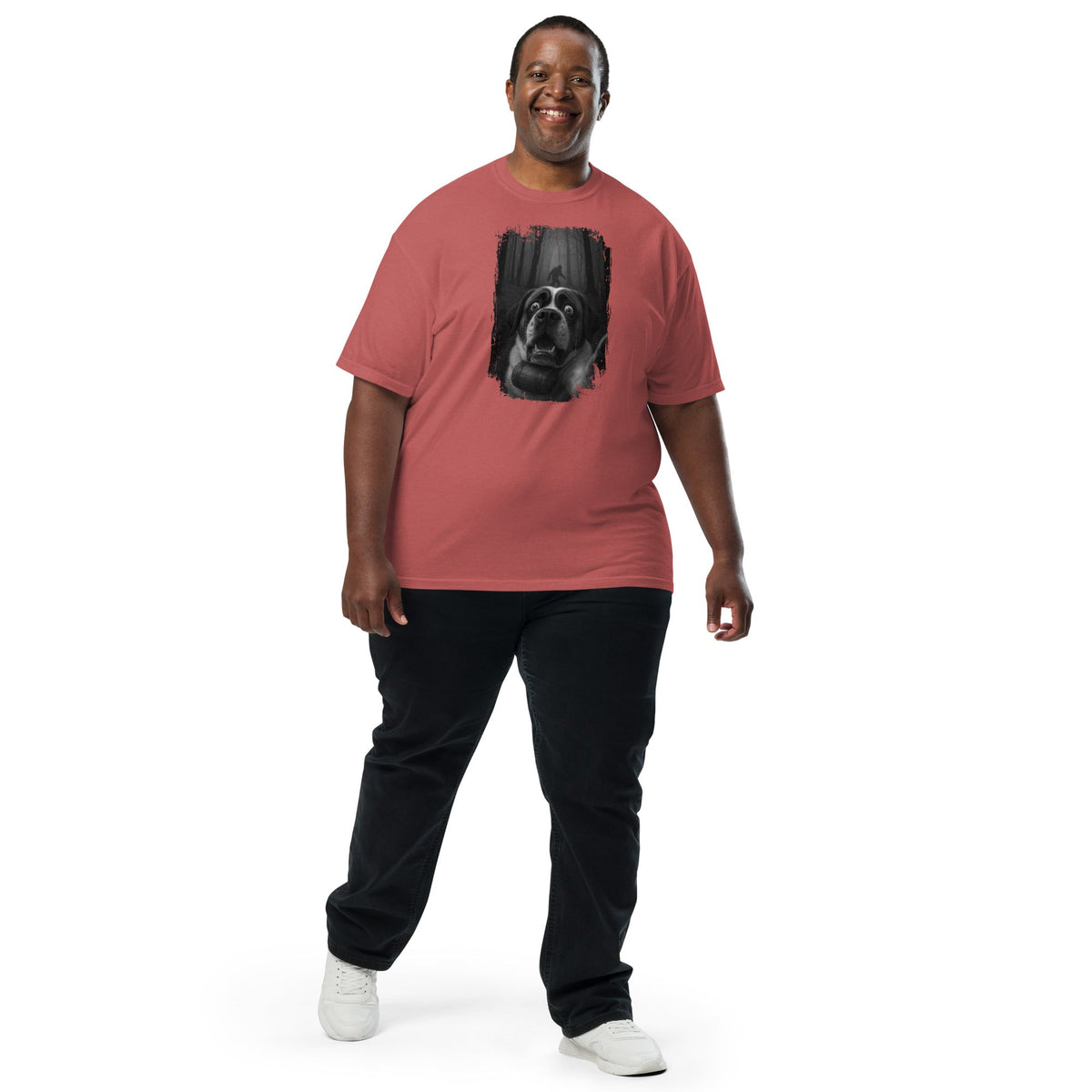 Scary Sasquatch St Bernard Selfie T-Shirt - Lucy + Norman