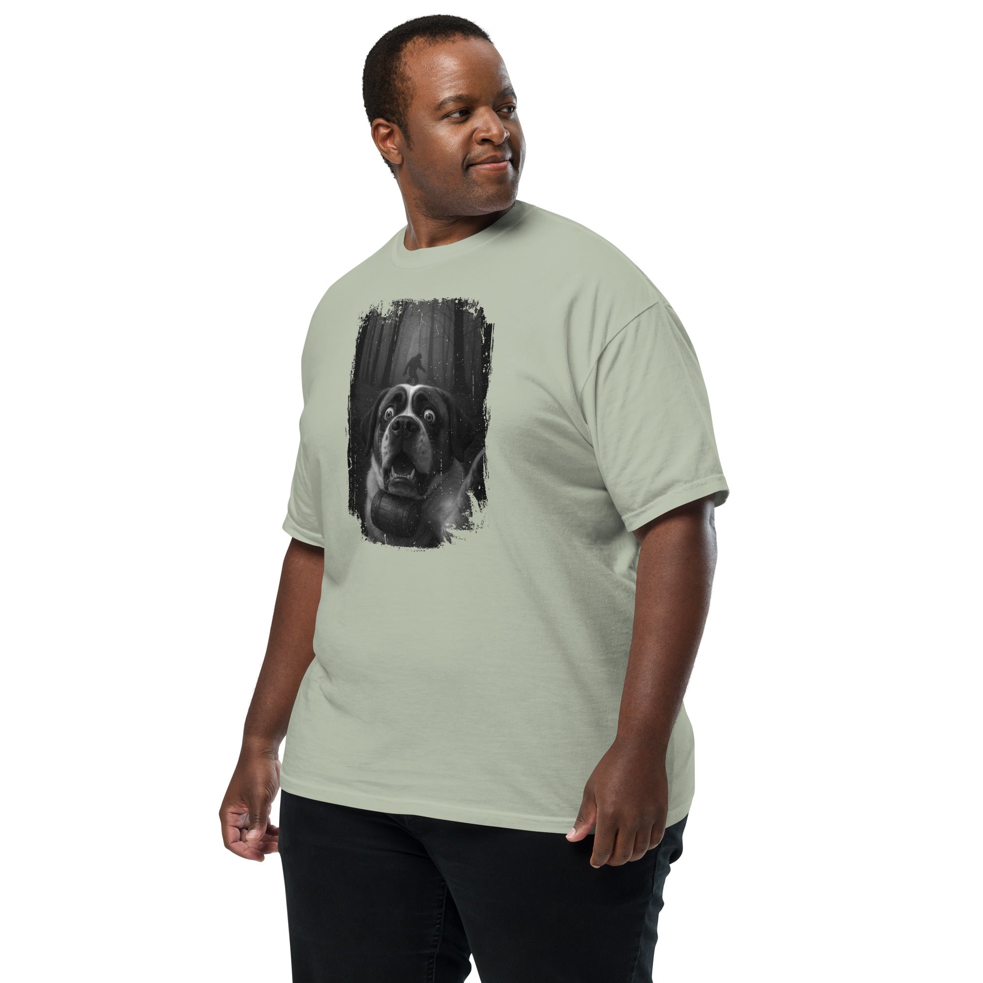 Scary Sasquatch St Bernard Selfie T-Shirt - Lucy + Norman