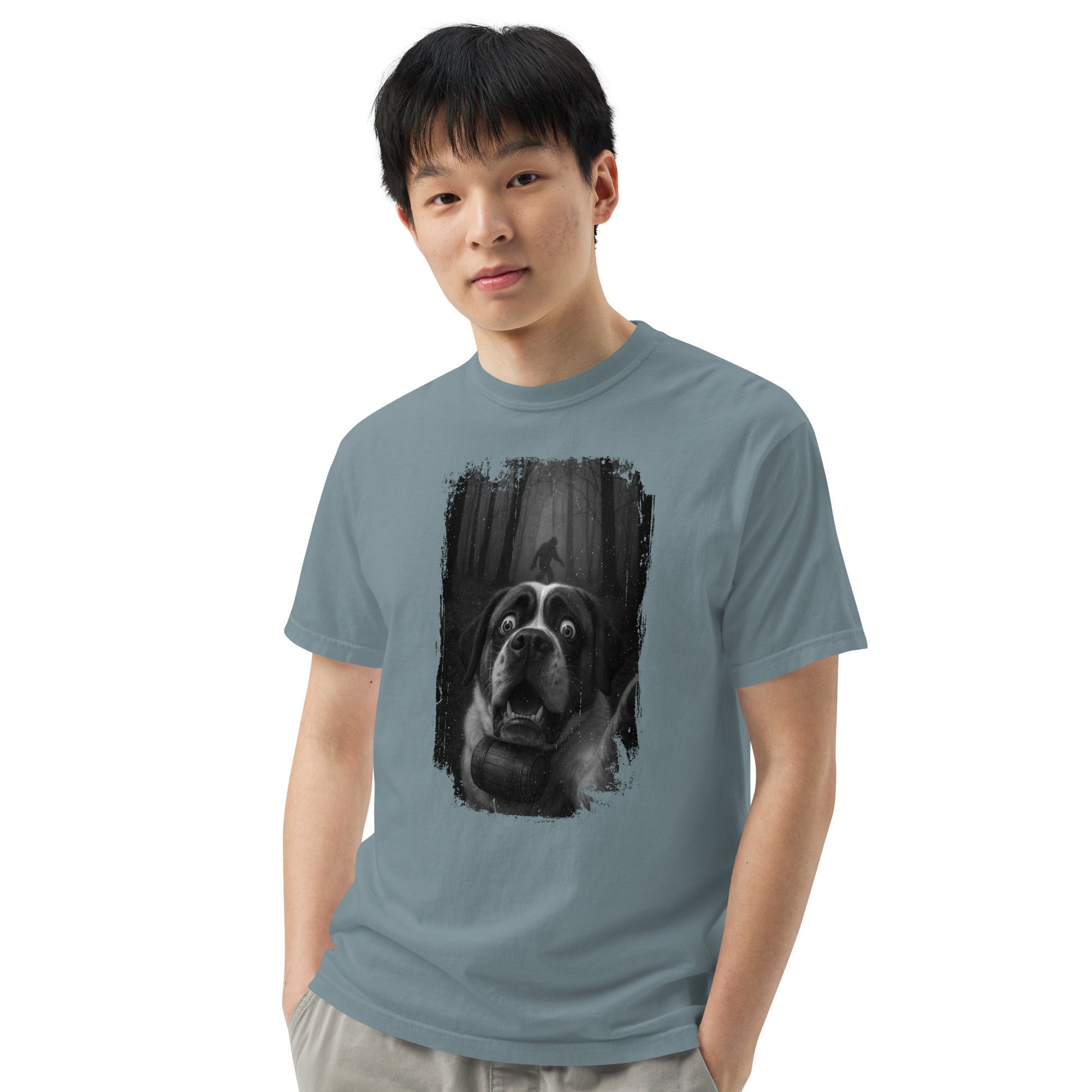 Scary Sasquatch St Bernard Selfie T-Shirt - Lucy + Norman