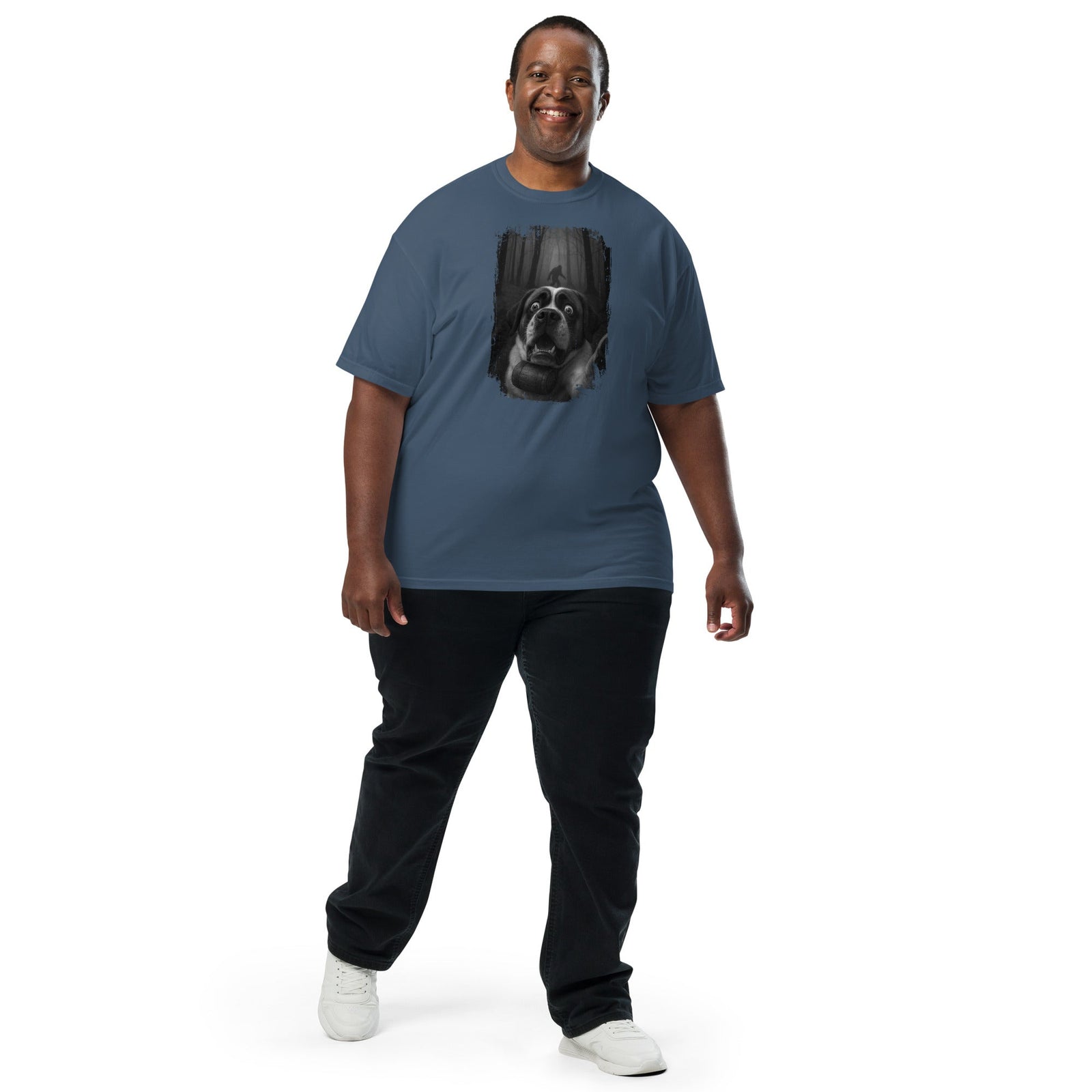 Scary Sasquatch St Bernard Selfie T-Shirt - Lucy + Norman