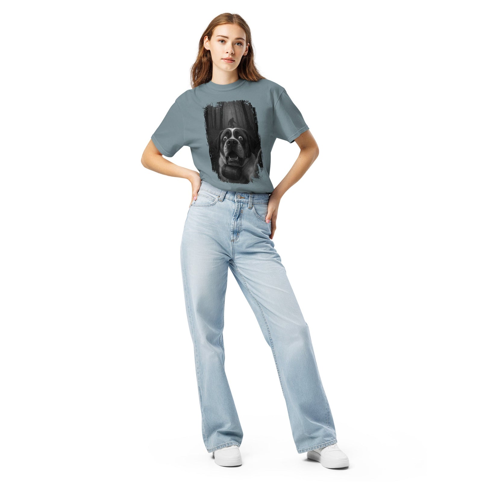Scary Sasquatch St Bernard Selfie T-Shirt - Lucy + Norman