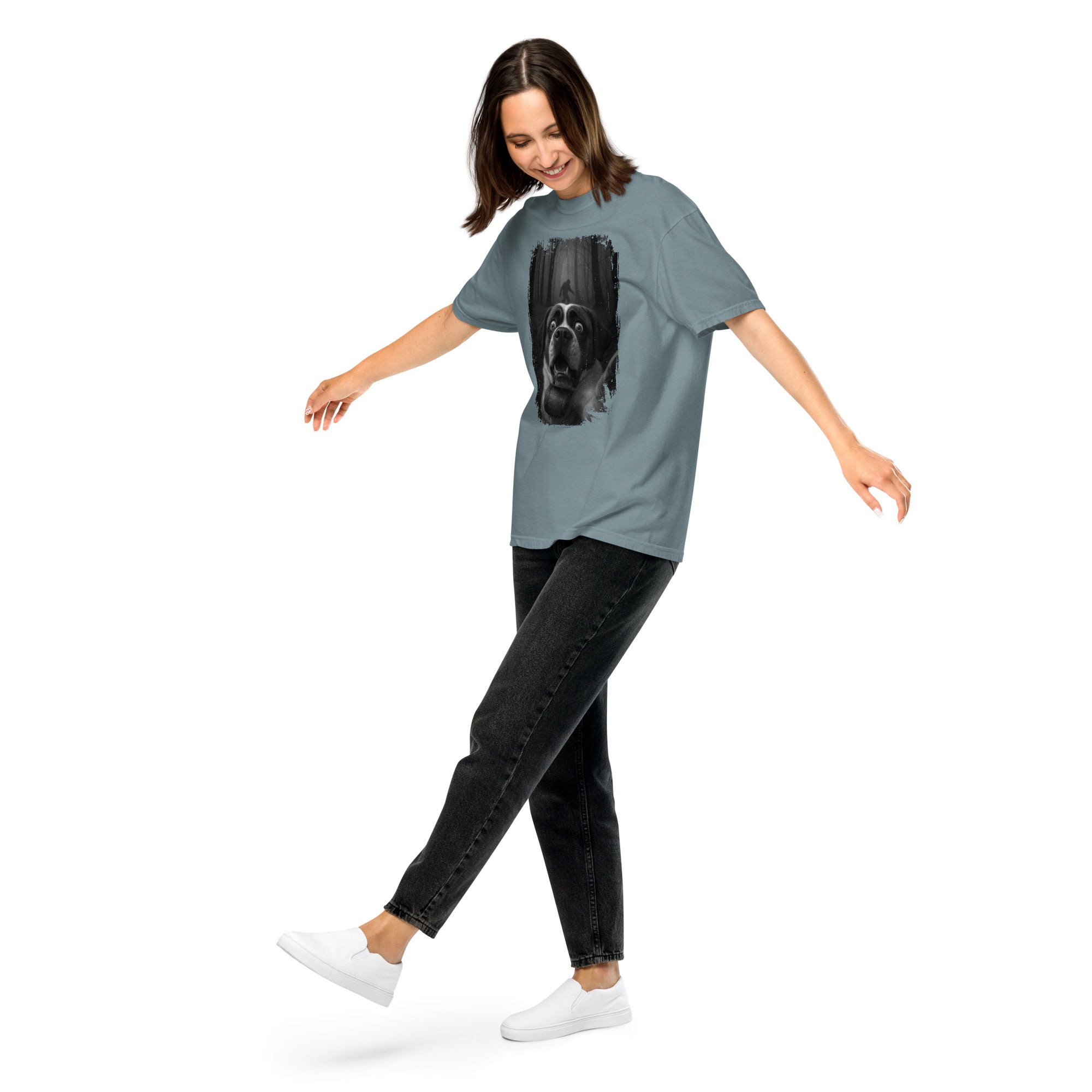 Scary Sasquatch St Bernard Selfie T-Shirt - Lucy + Norman