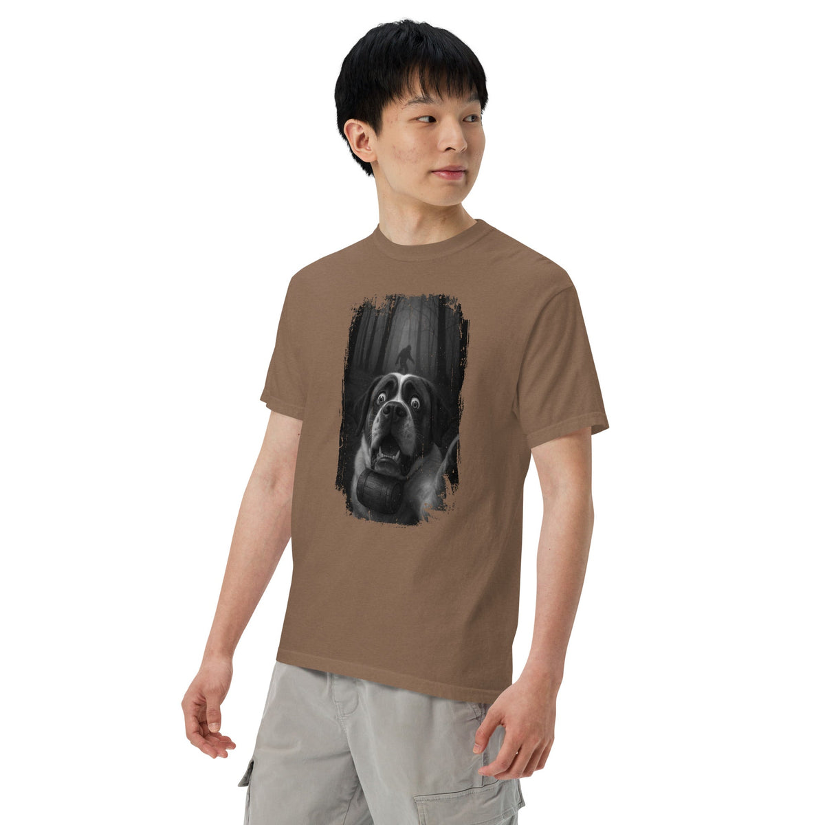 Scary Sasquatch St Bernard Selfie T-Shirt - Lucy + Norman