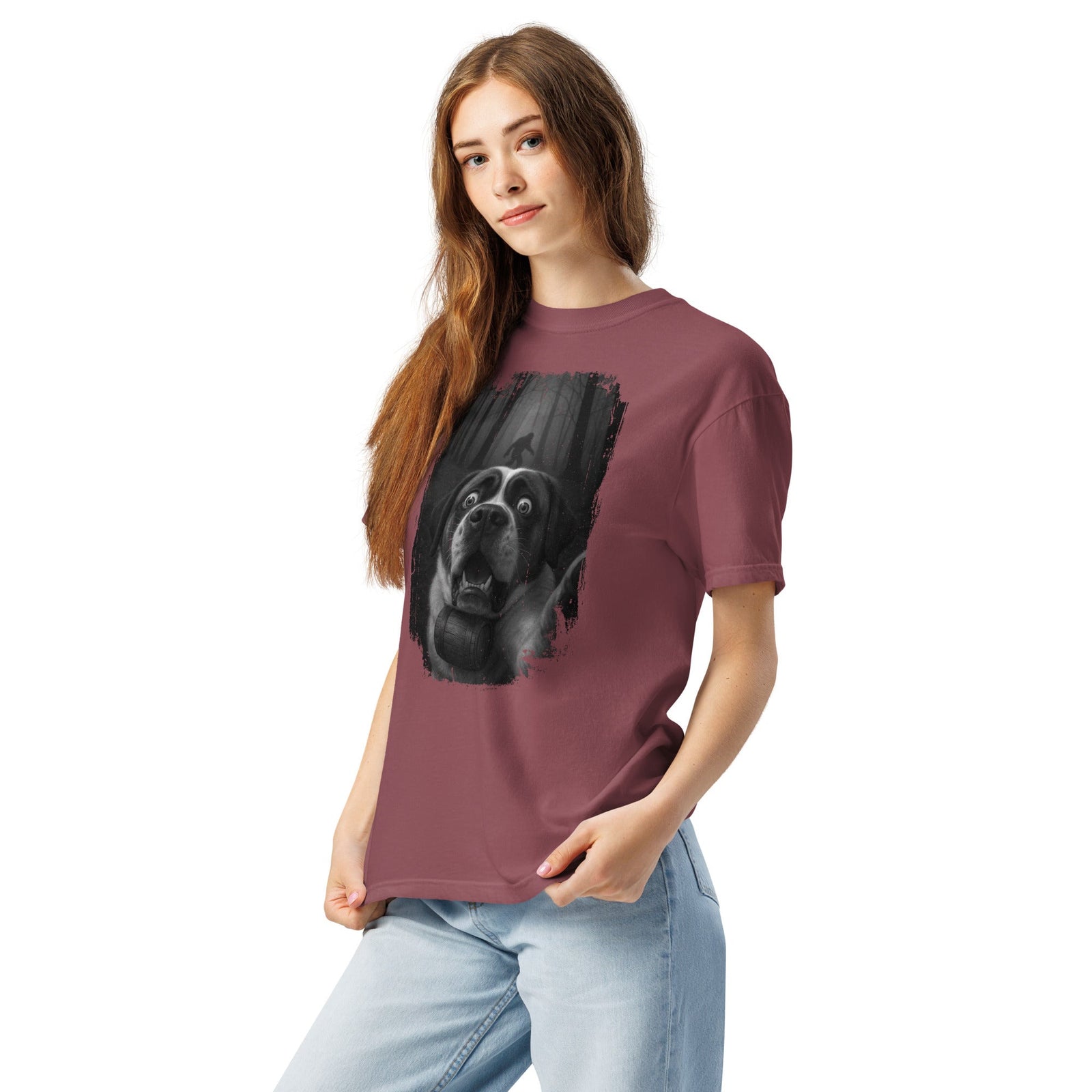 Scary Sasquatch St Bernard Selfie T-Shirt - Lucy + Norman