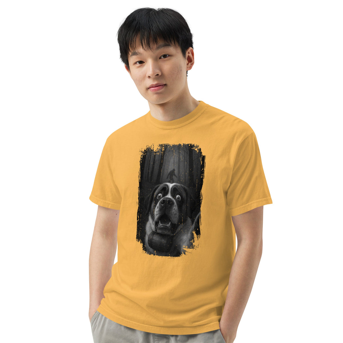 Scary Sasquatch St Bernard Selfie T-Shirt - Lucy + Norman