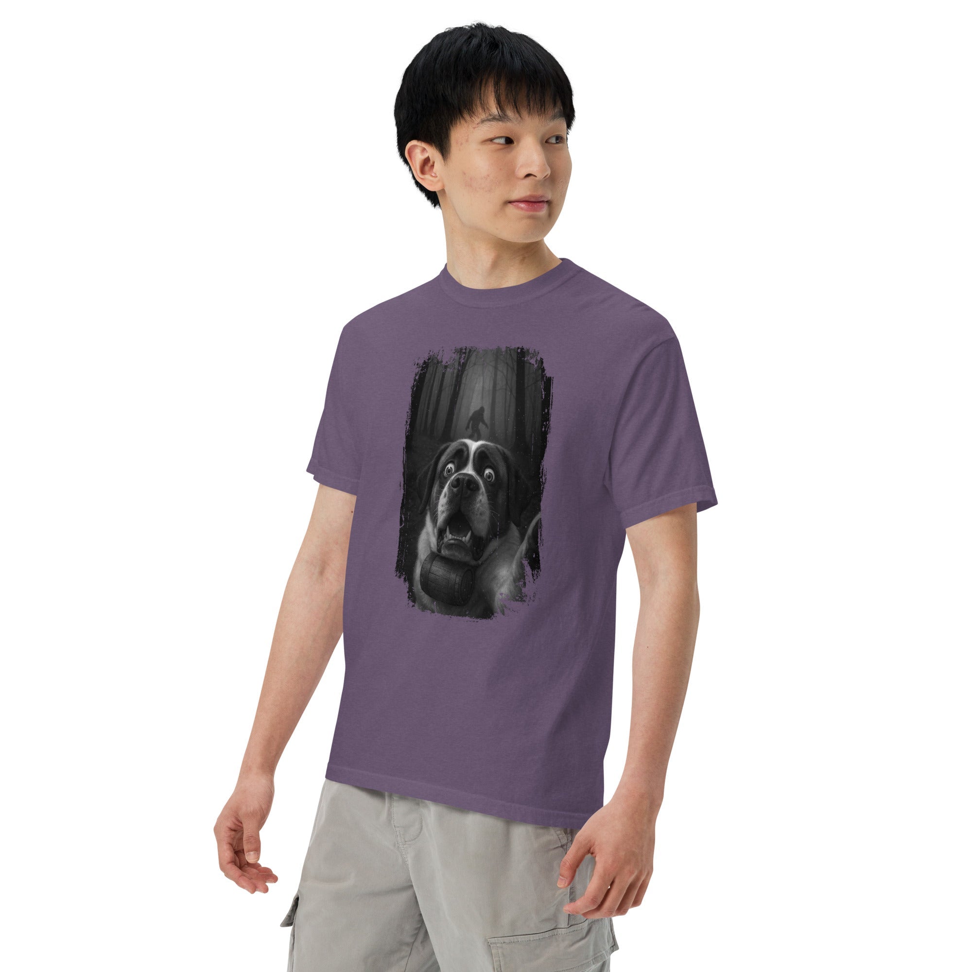 Scary Sasquatch St Bernard Selfie T-Shirt - Lucy + Norman
