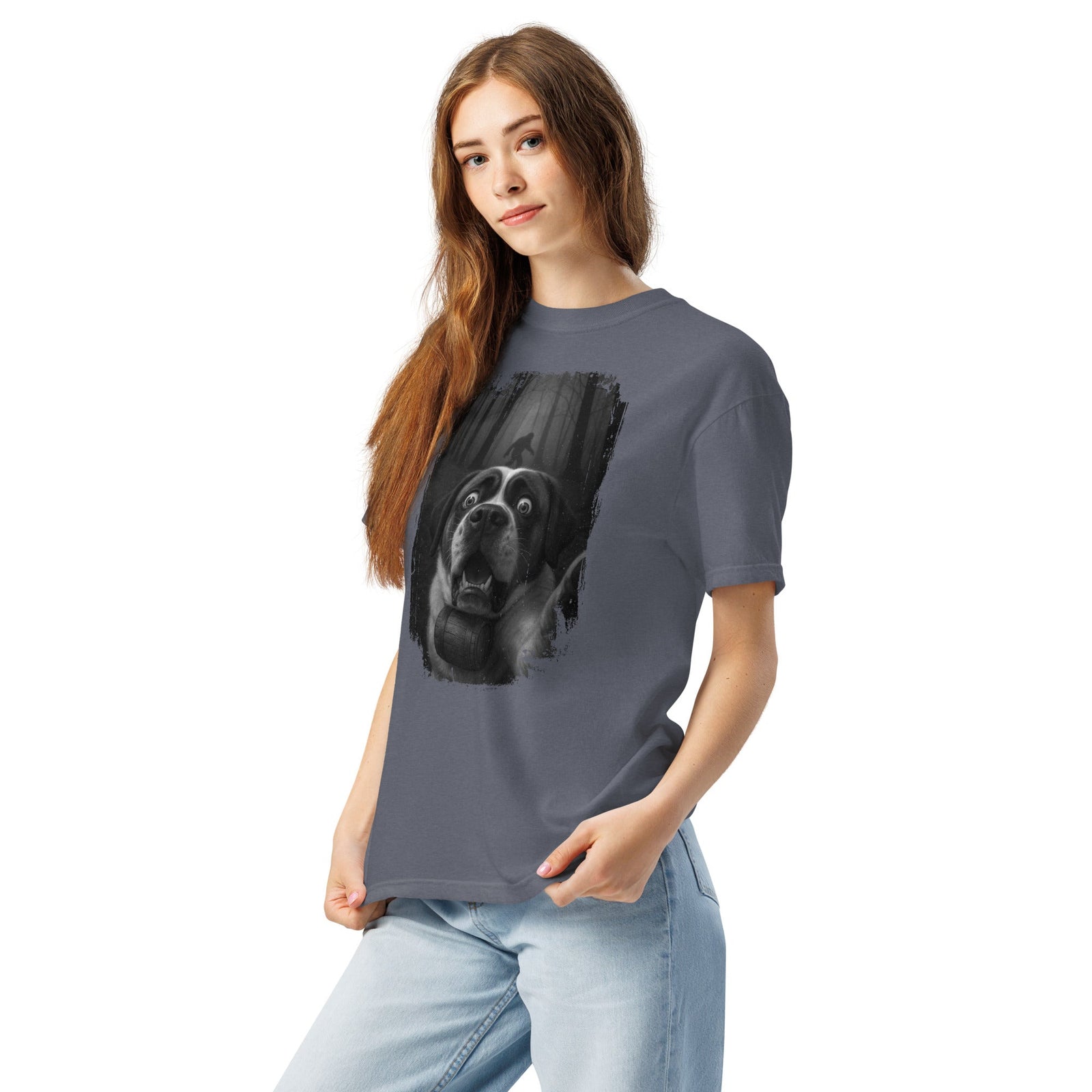 Scary Sasquatch St Bernard Selfie T-Shirt - Lucy + Norman