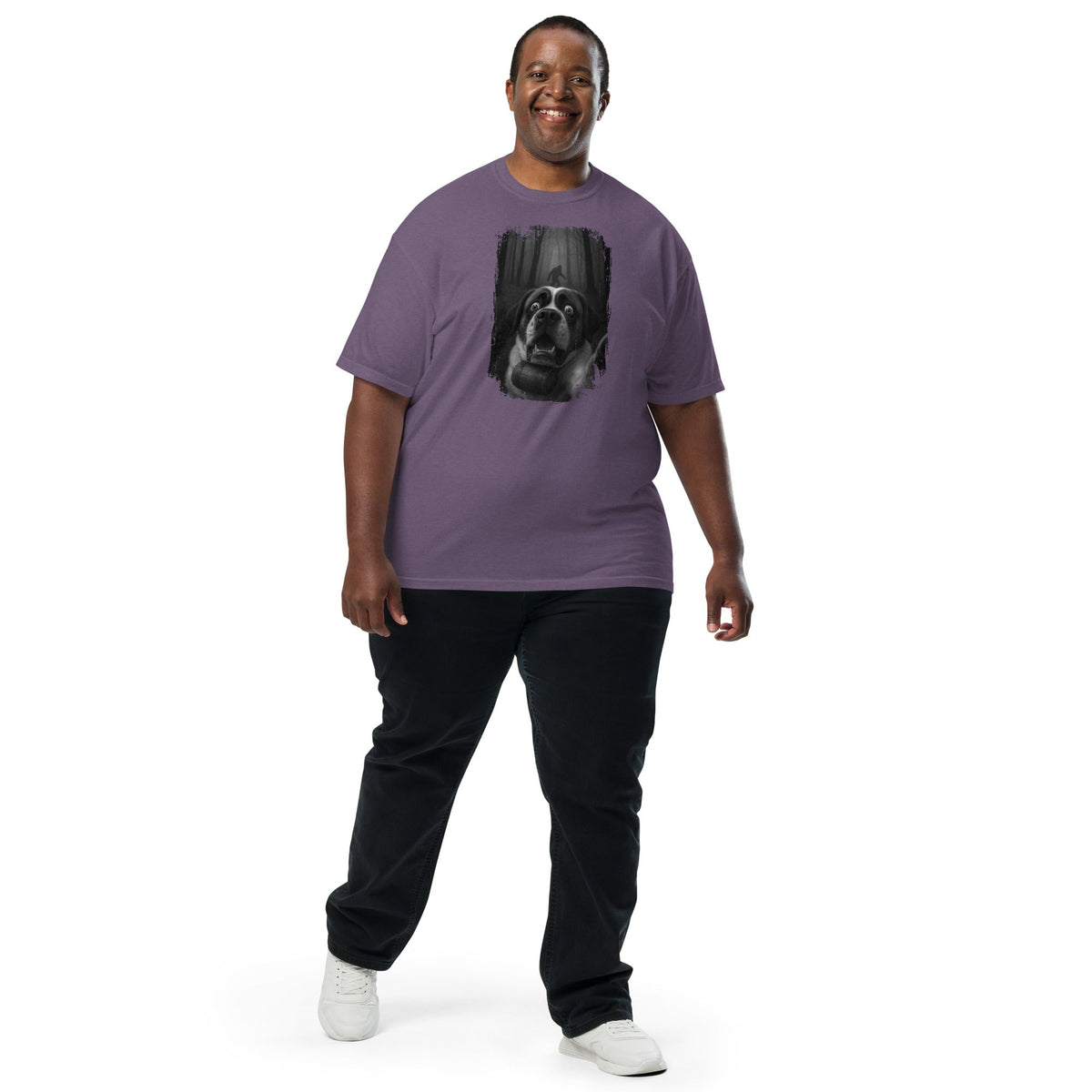 Scary Sasquatch St Bernard Selfie T-Shirt - Lucy + Norman