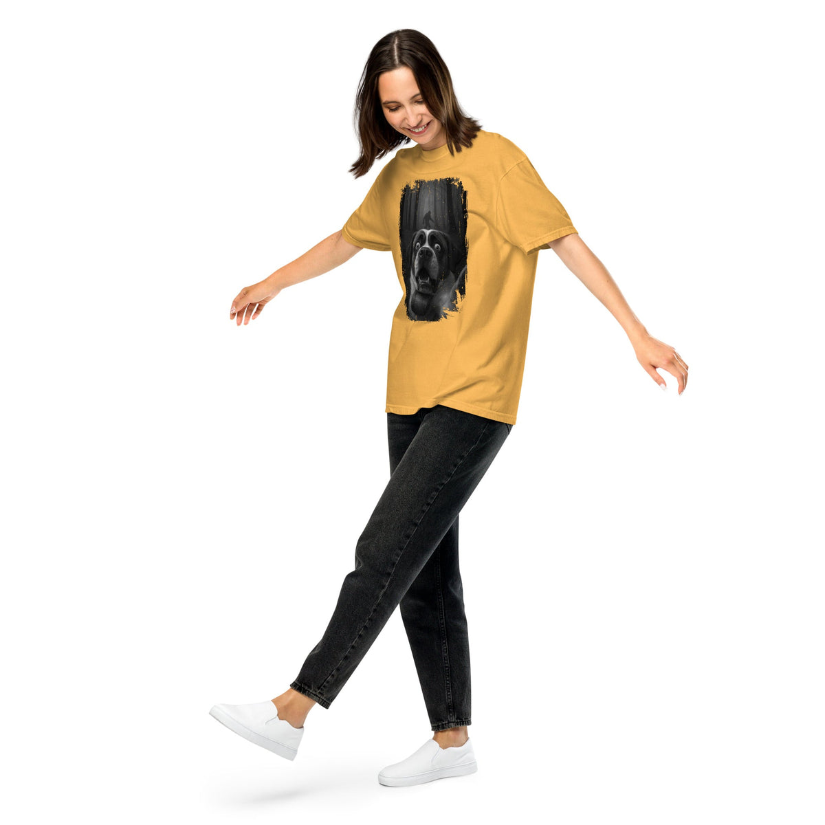 Scary Sasquatch St Bernard Selfie T-Shirt - Lucy + Norman