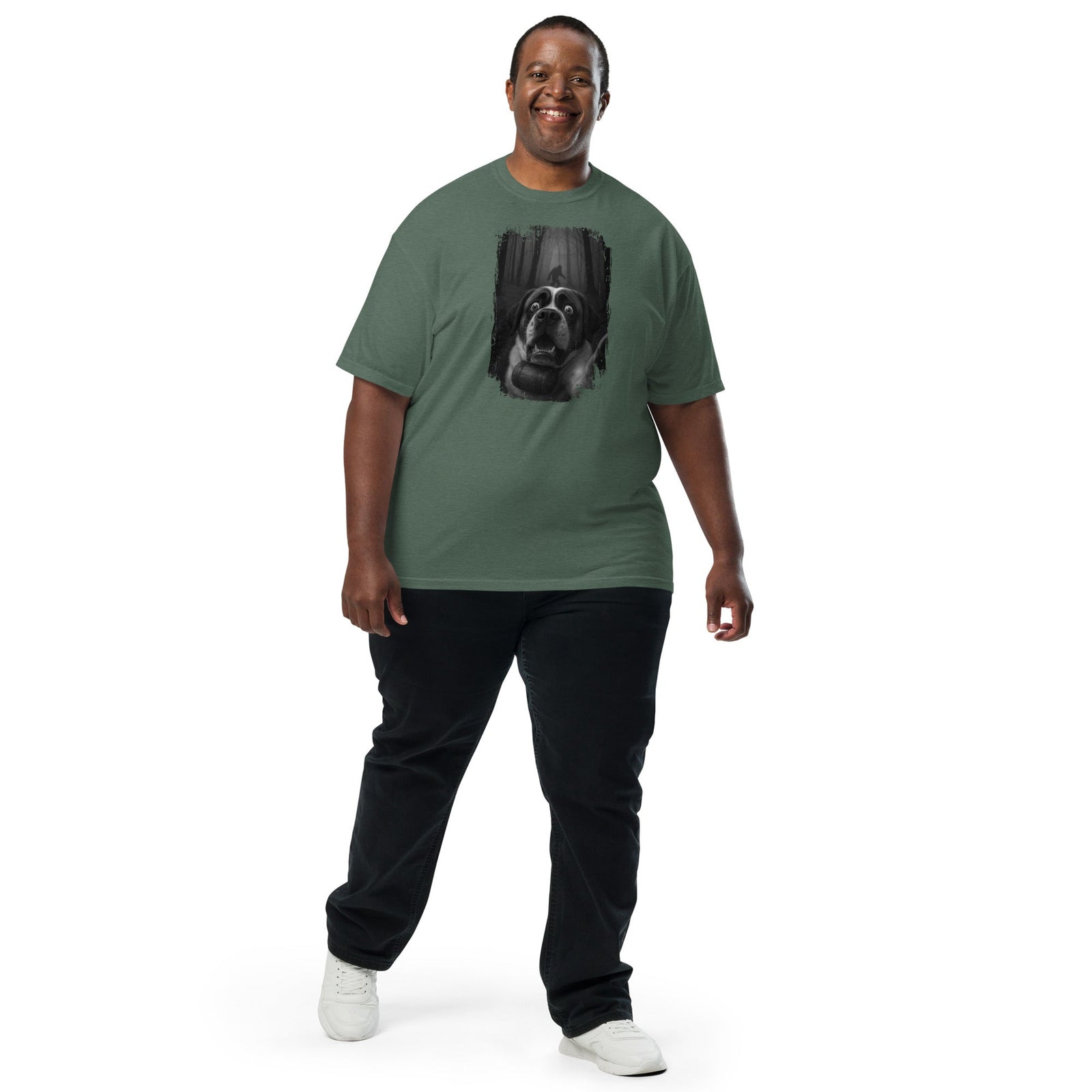 Scary Sasquatch St Bernard Selfie T-Shirt - Lucy + Norman