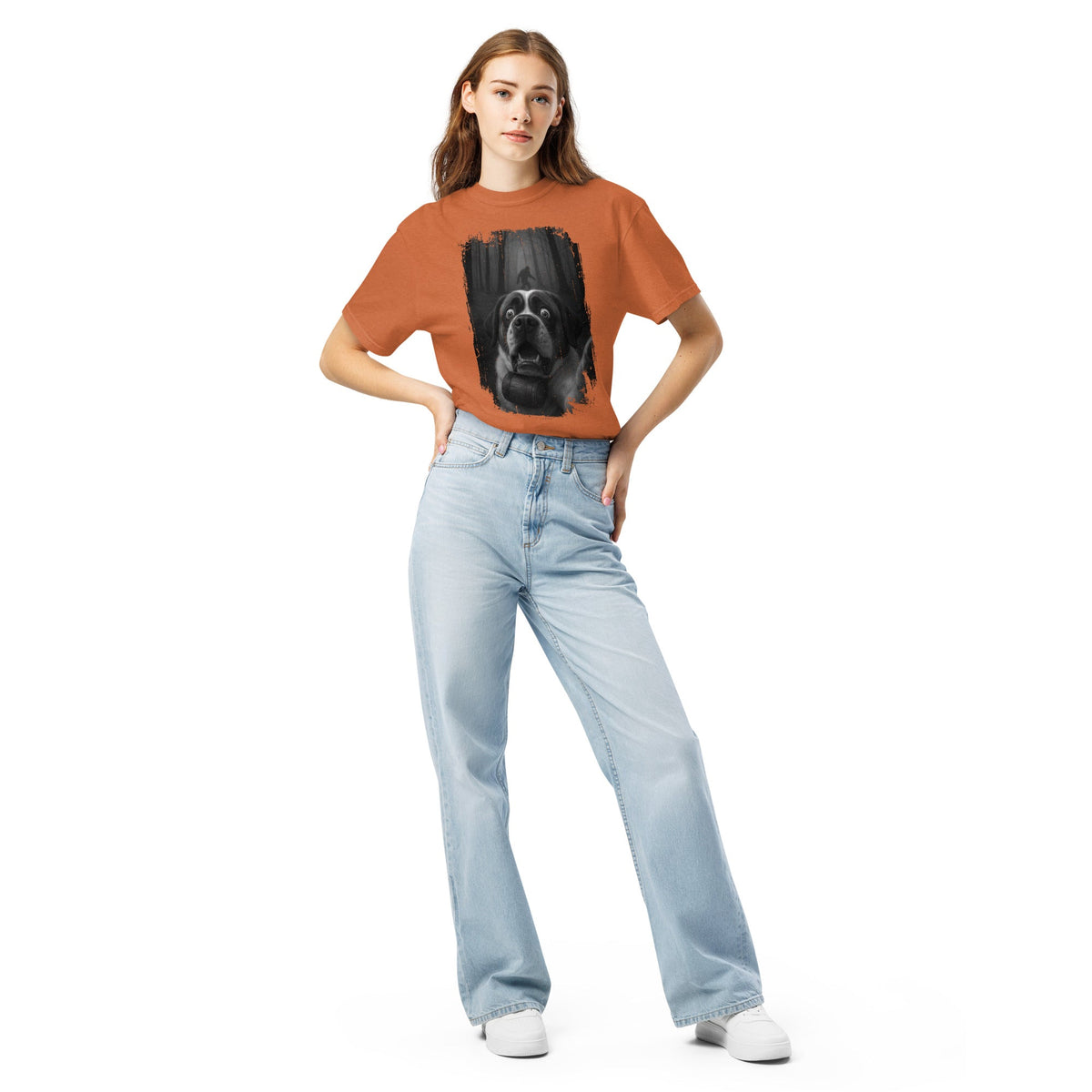 Scary Sasquatch St Bernard Selfie T-Shirt - Lucy + Norman