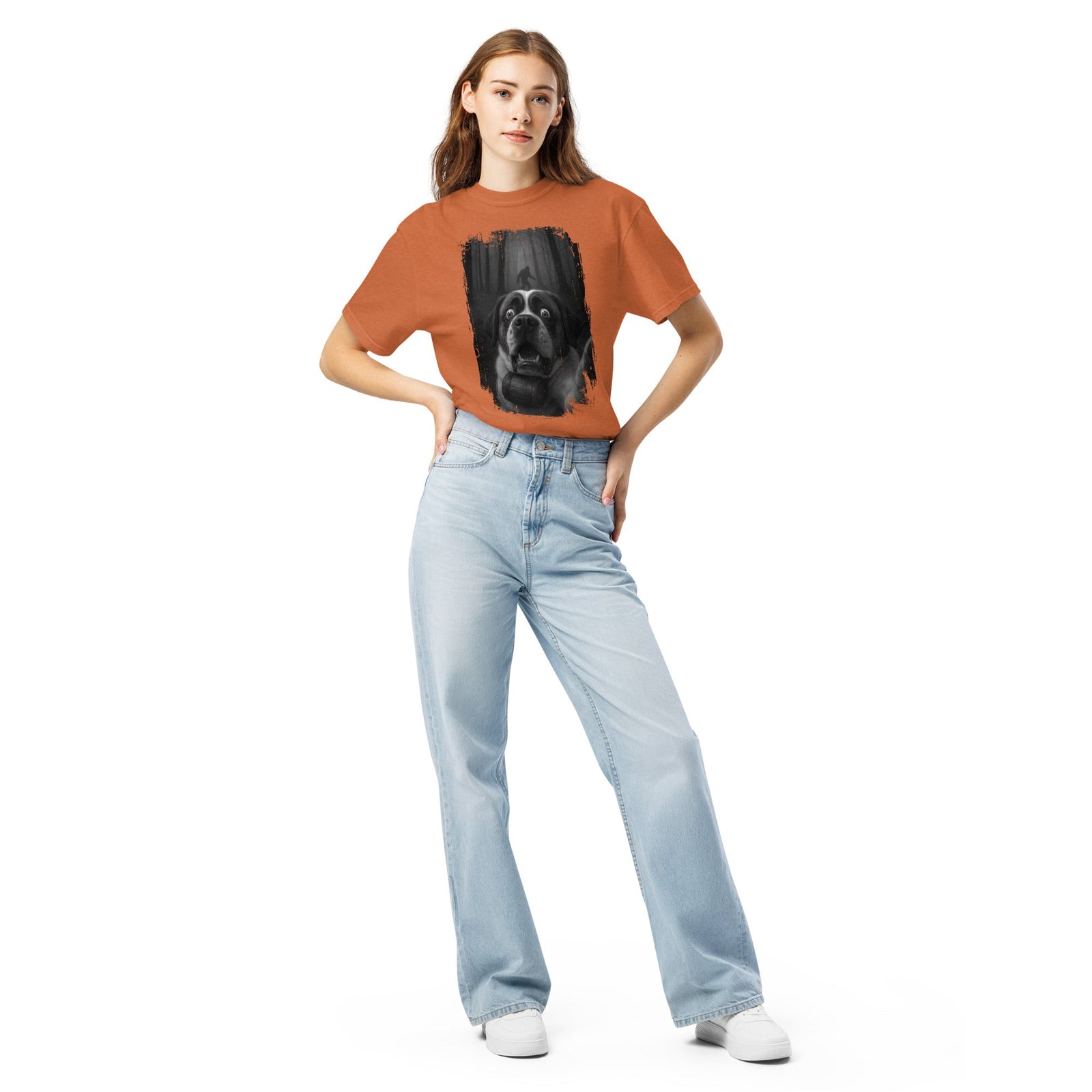 Scary Sasquatch St Bernard Selfie T-Shirt - Lucy + Norman