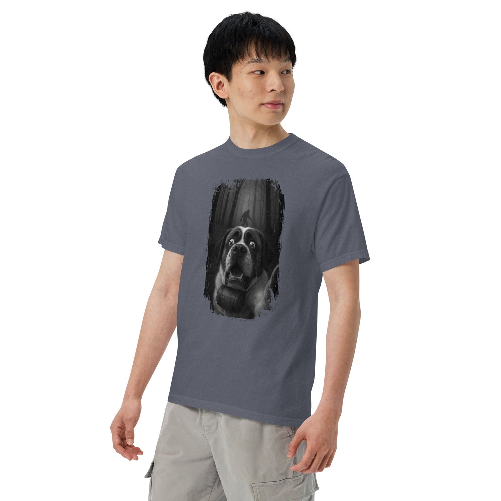 Scary Sasquatch St Bernard Selfie T-Shirt - Lucy + Norman