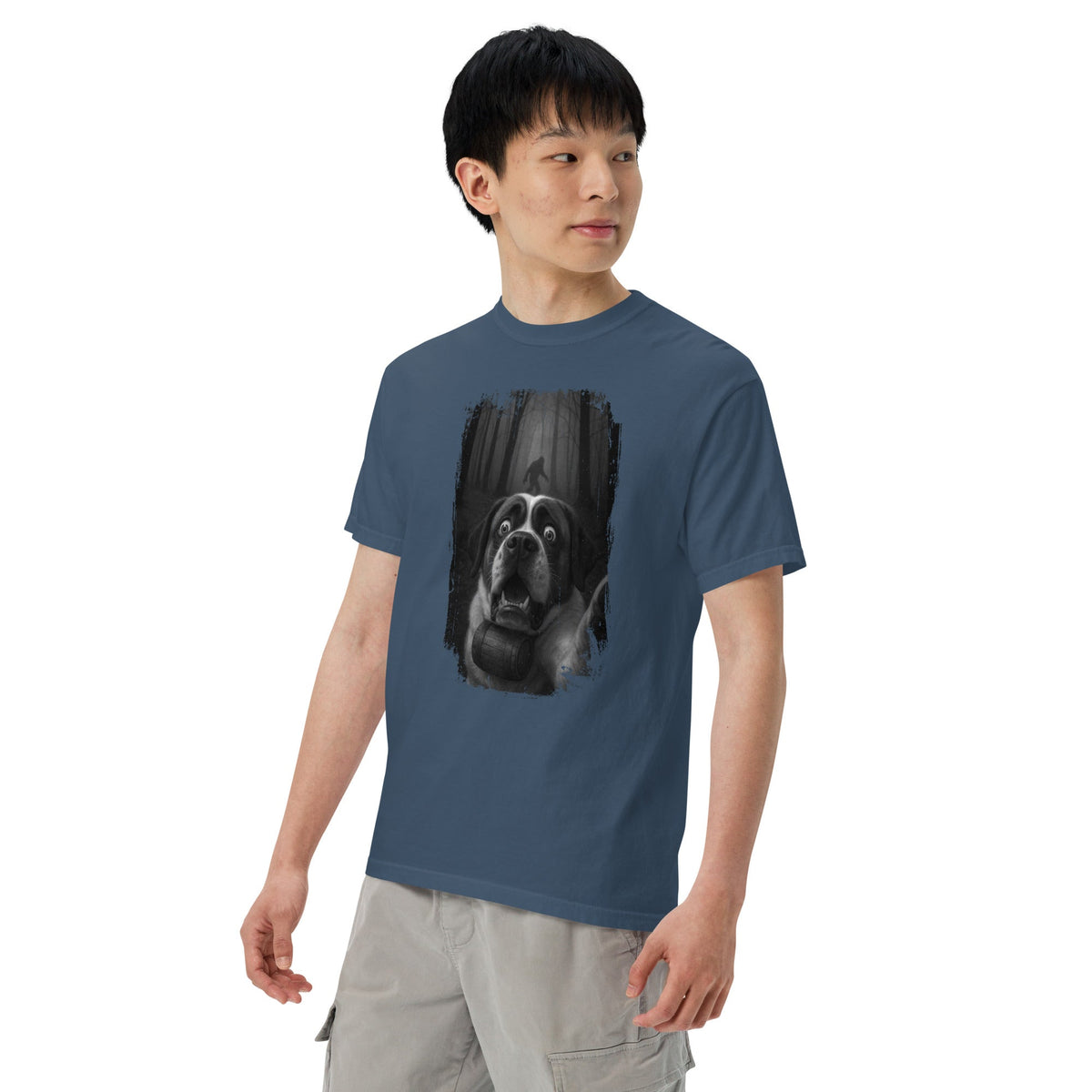 Scary Sasquatch St Bernard Selfie T-Shirt - Lucy + Norman