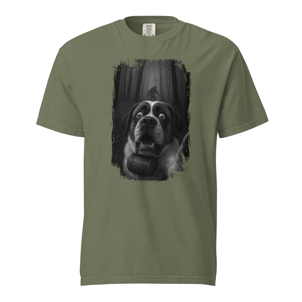 Scary Sasquatch St Bernard Selfie T-Shirt - Lucy + Norman