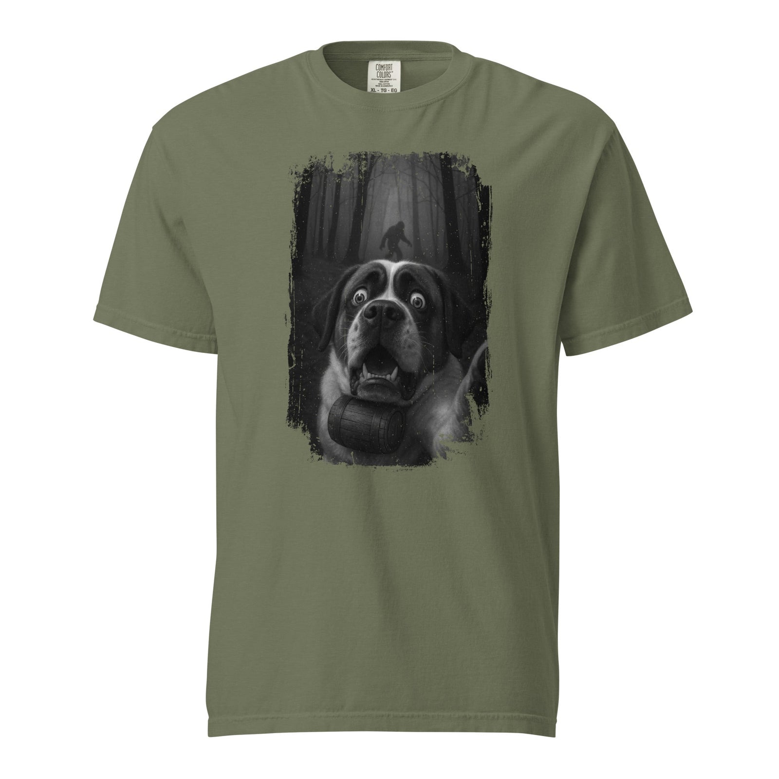 Scary Sasquatch St Bernard Selfie T-Shirt - Lucy + Norman