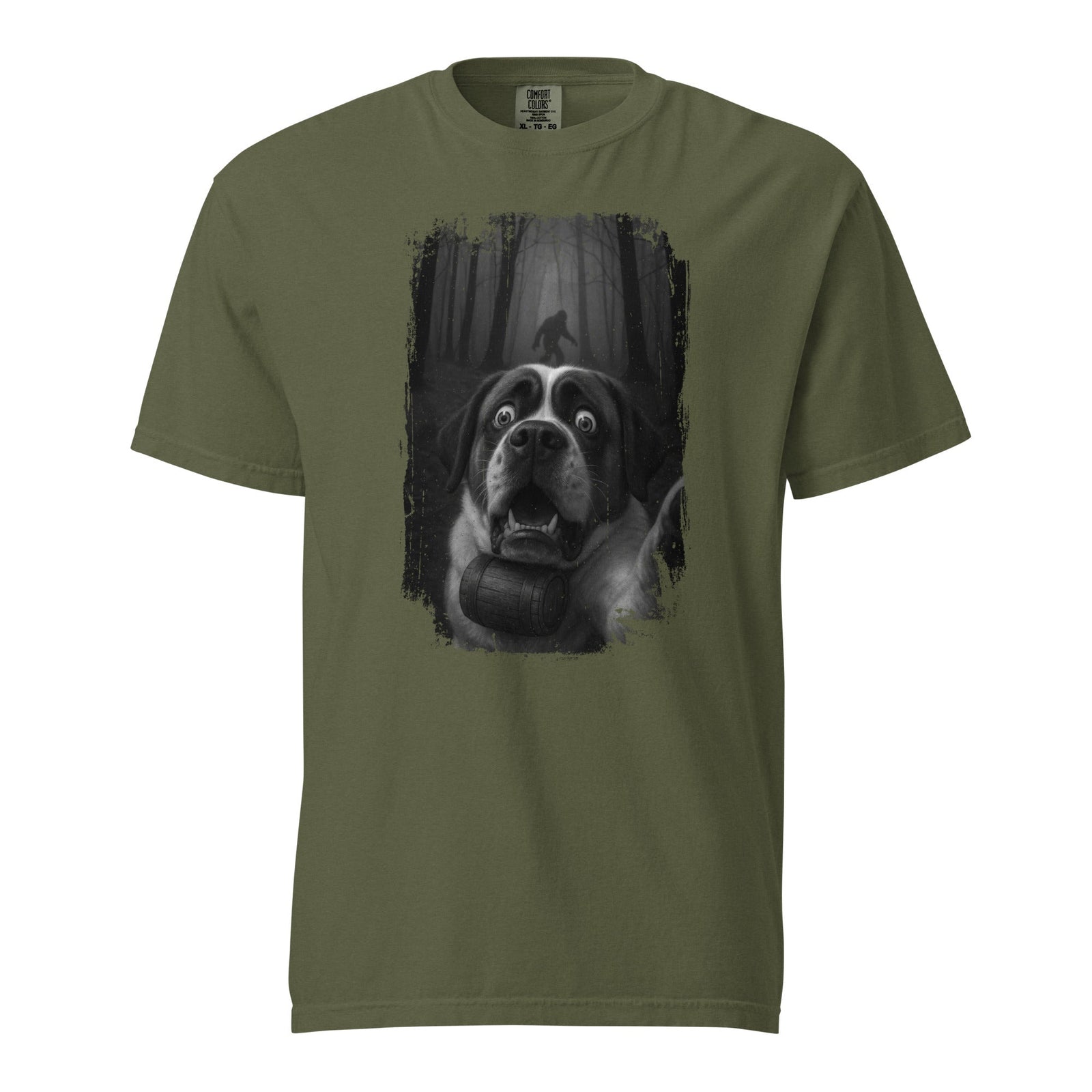 Scary Sasquatch St Bernard Selfie T-Shirt - Lucy + Norman