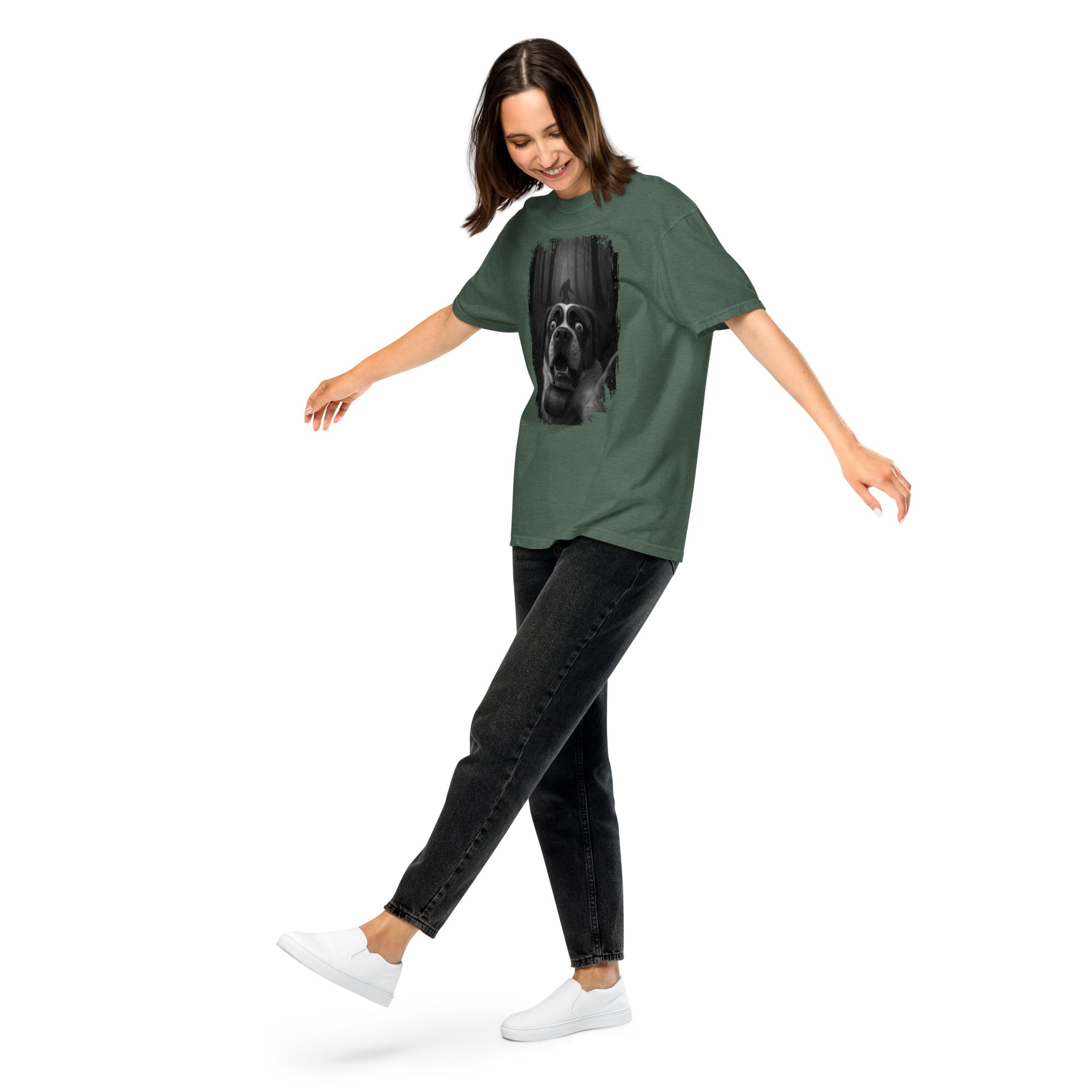 Scary Sasquatch St Bernard Selfie T-Shirt - Lucy + Norman