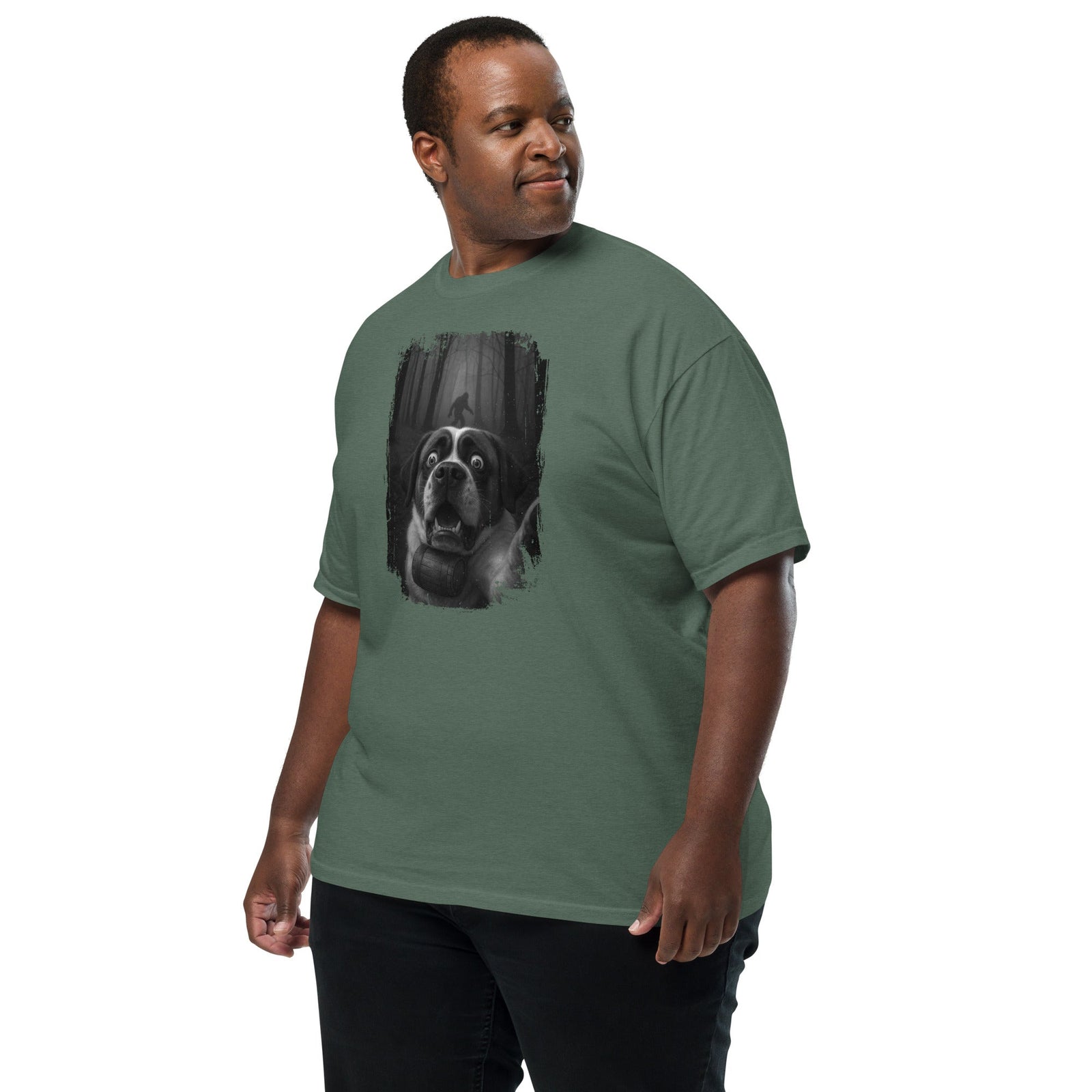 Scary Sasquatch St Bernard Selfie T-Shirt - Lucy + Norman