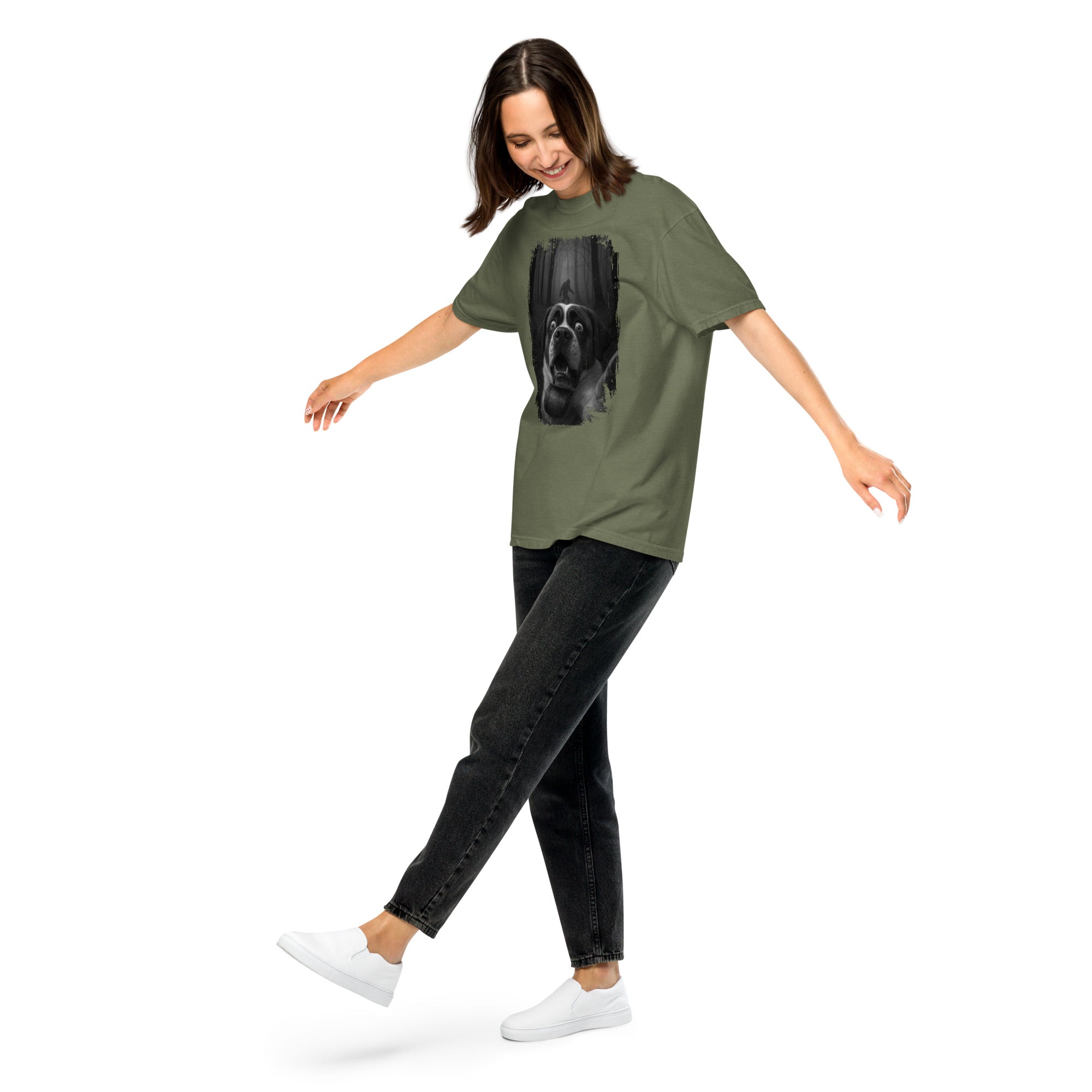 Scary Sasquatch St Bernard Selfie T-Shirt - Lucy + Norman