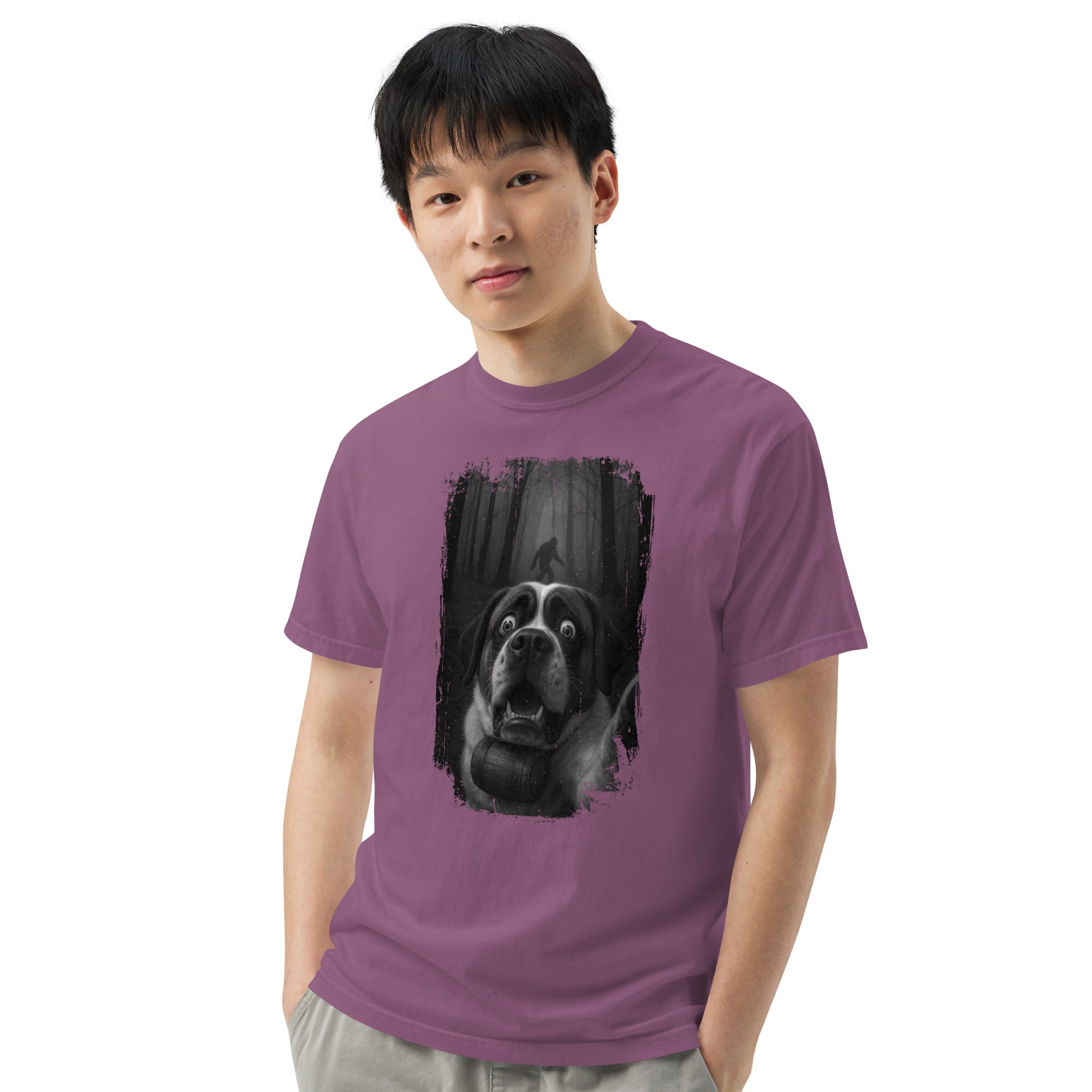Scary Sasquatch St Bernard Selfie T-Shirt - Lucy + Norman