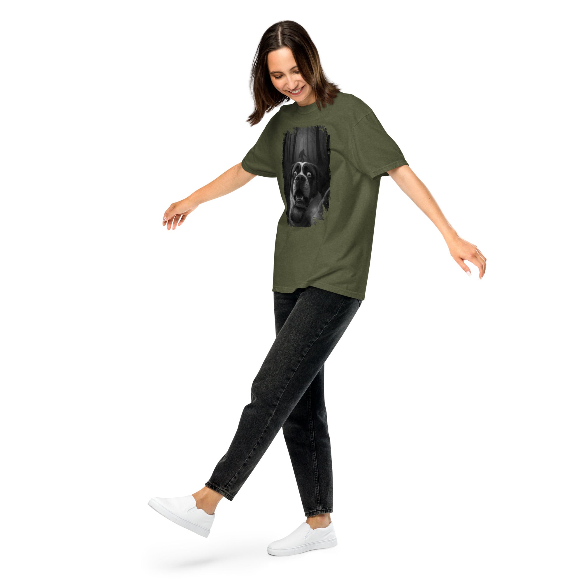 Scary Sasquatch St Bernard Selfie T-Shirt - Lucy + Norman