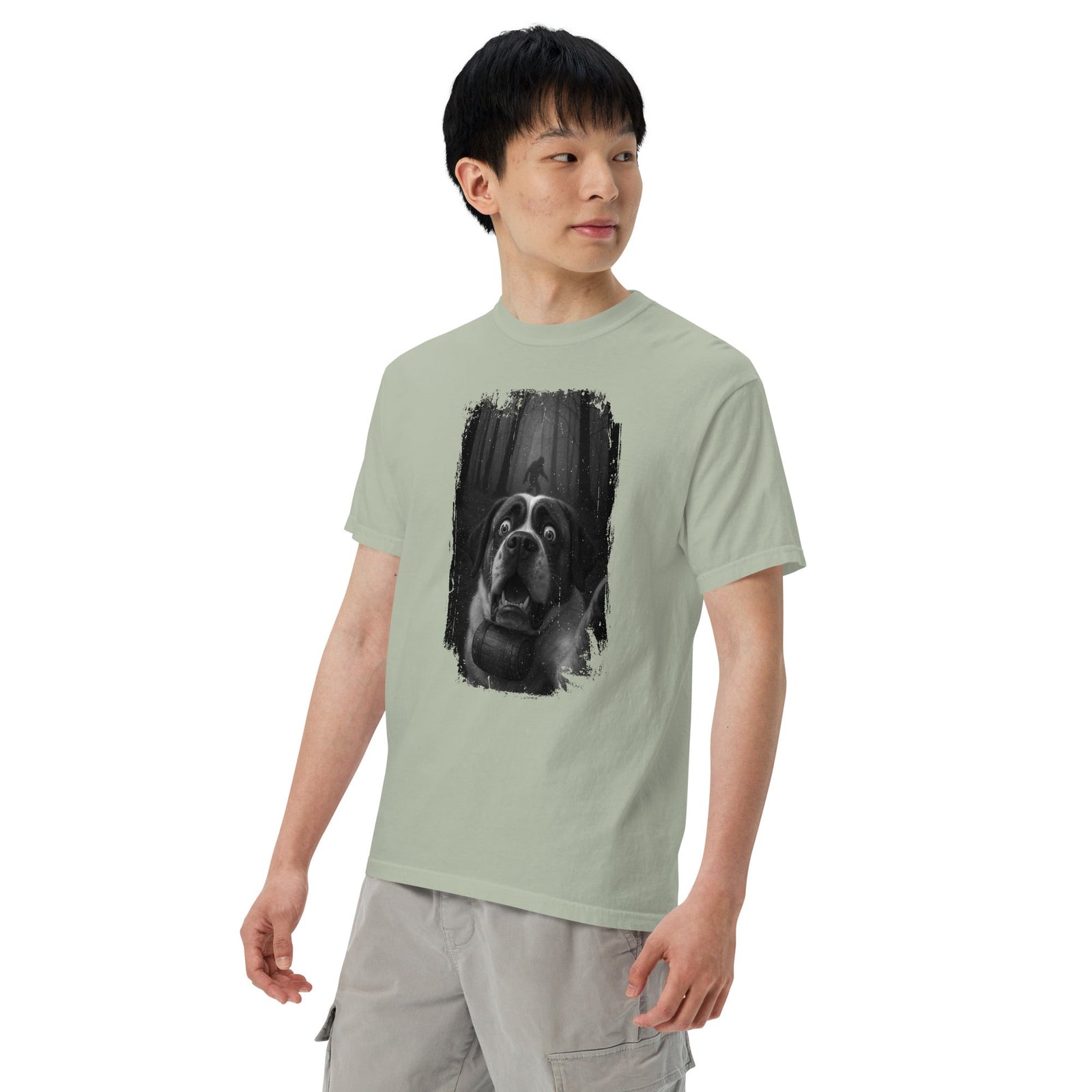 Scary Sasquatch St Bernard Selfie T-Shirt - Lucy + Norman