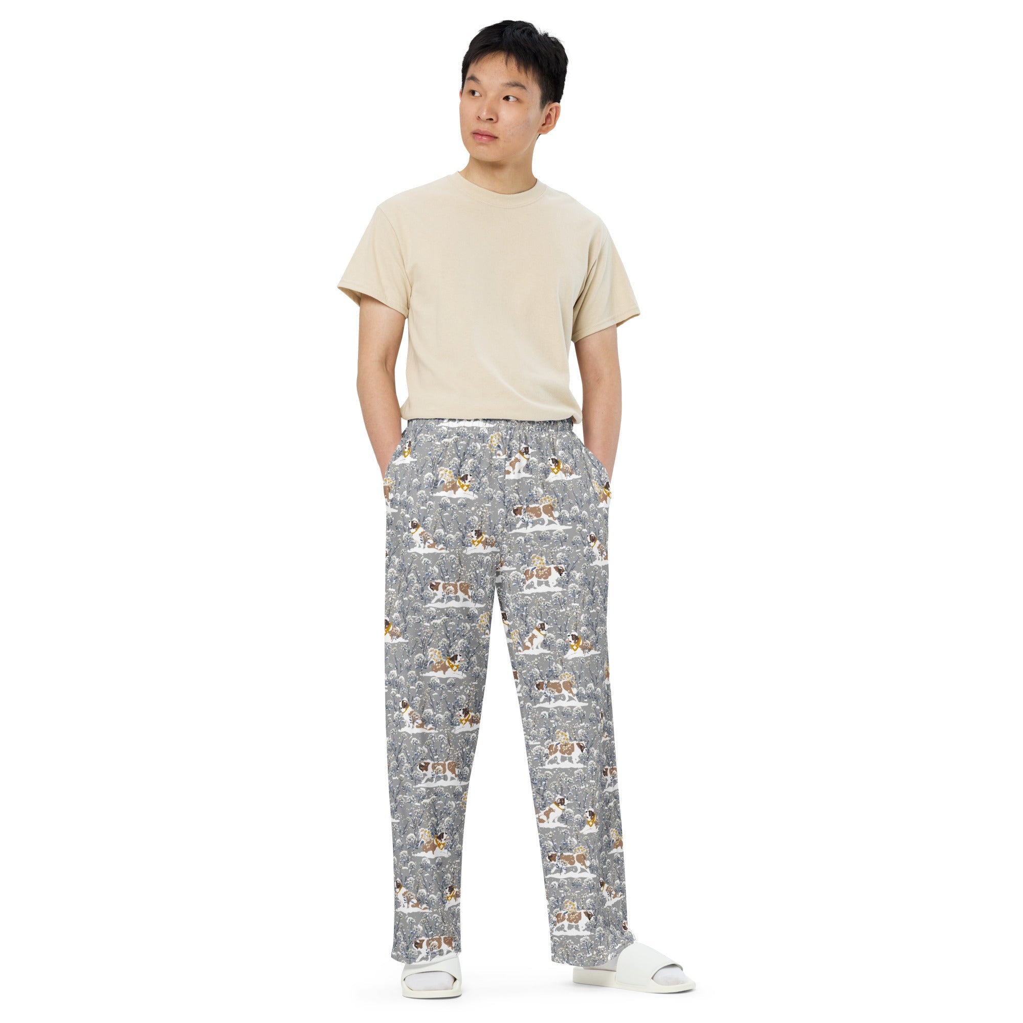 Snowflower Saint Unisex Wide Lounge Pants - Lucy + Norman