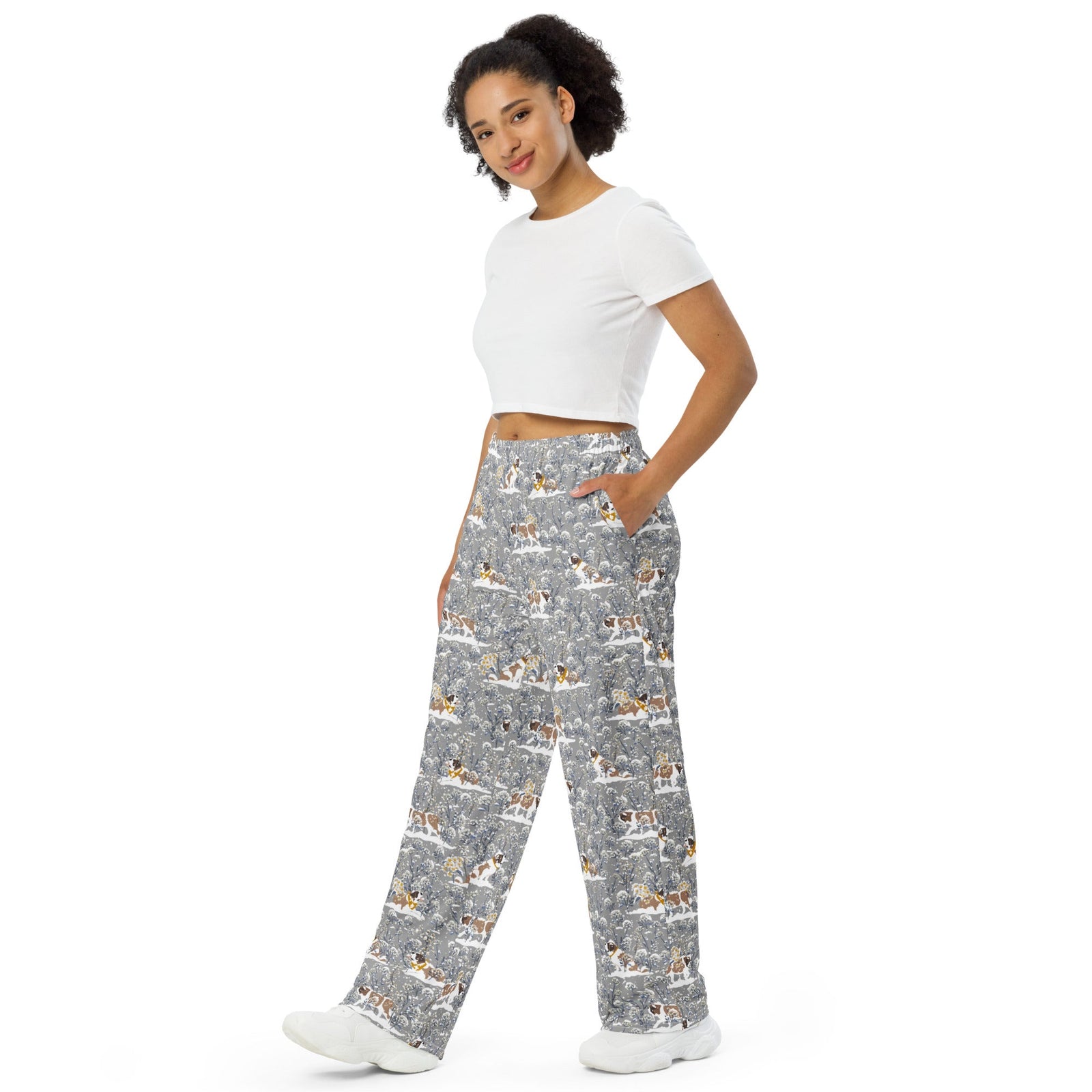 Snowflower Saint Unisex Wide Lounge Pants - Lucy + Norman