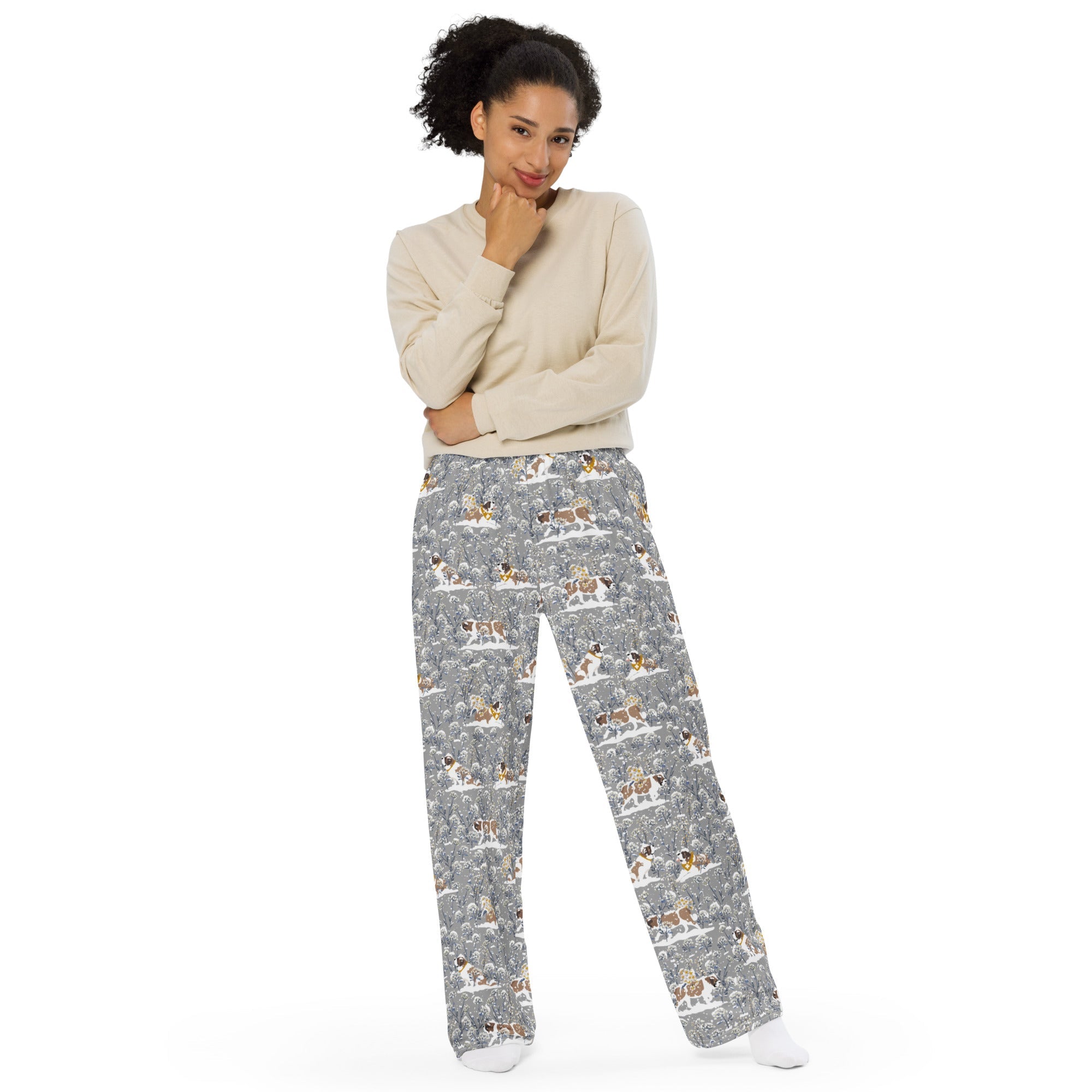 Snowflower Saint Unisex Wide Lounge Pants - Lucy + Norman