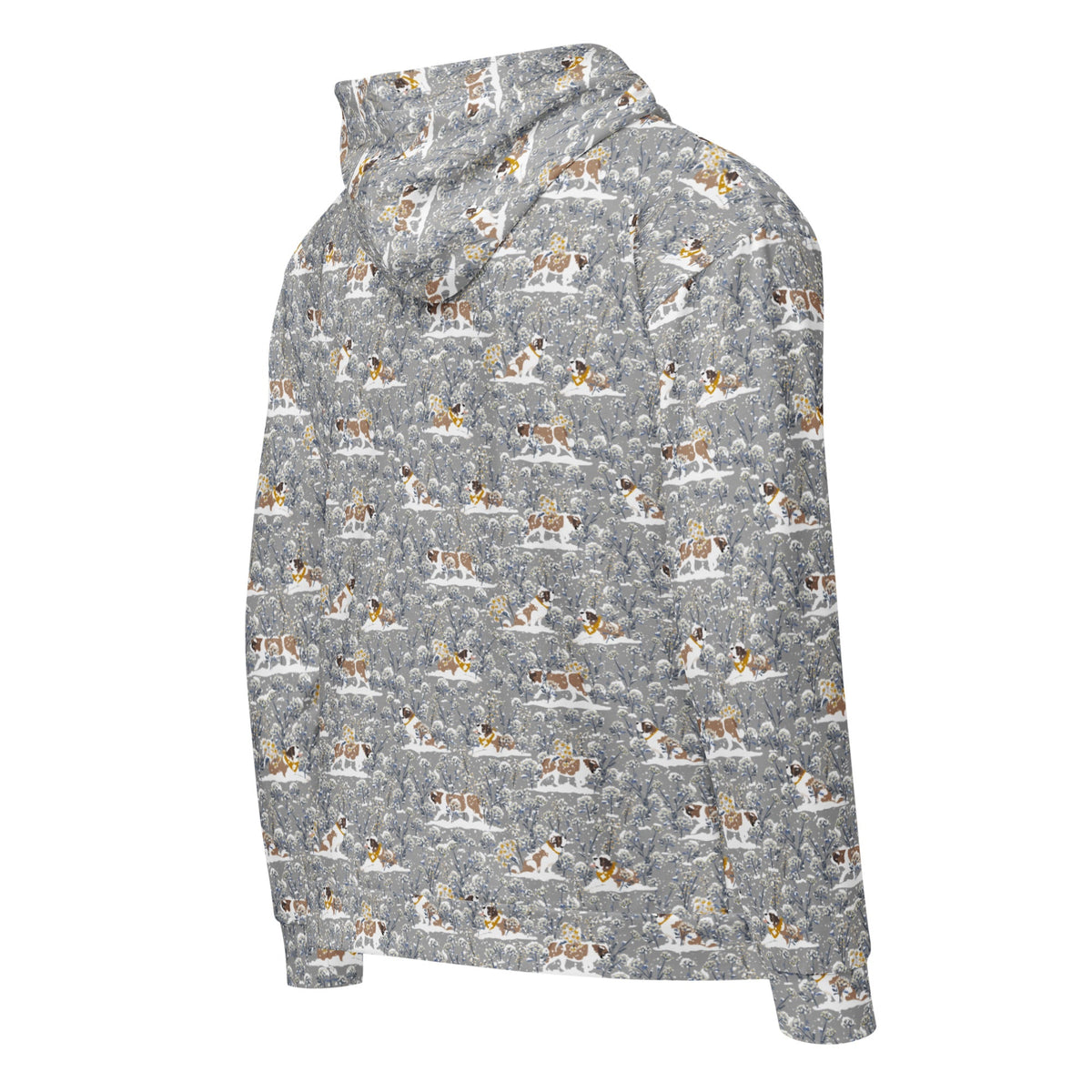 Snowflowers Saint Bernard Zip Hoodie - Lucy + Norman