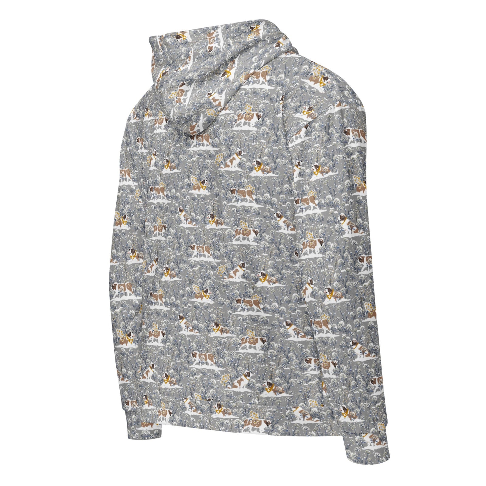Snowflowers Saint Bernard Zip Hoodie - Lucy + Norman