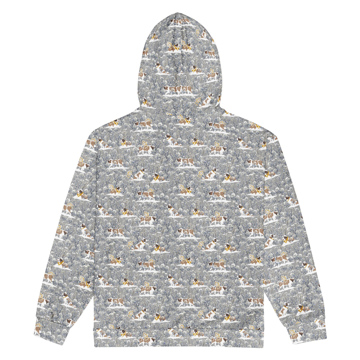 Snowflowers Saint Bernard Zip Hoodie - Lucy + Norman