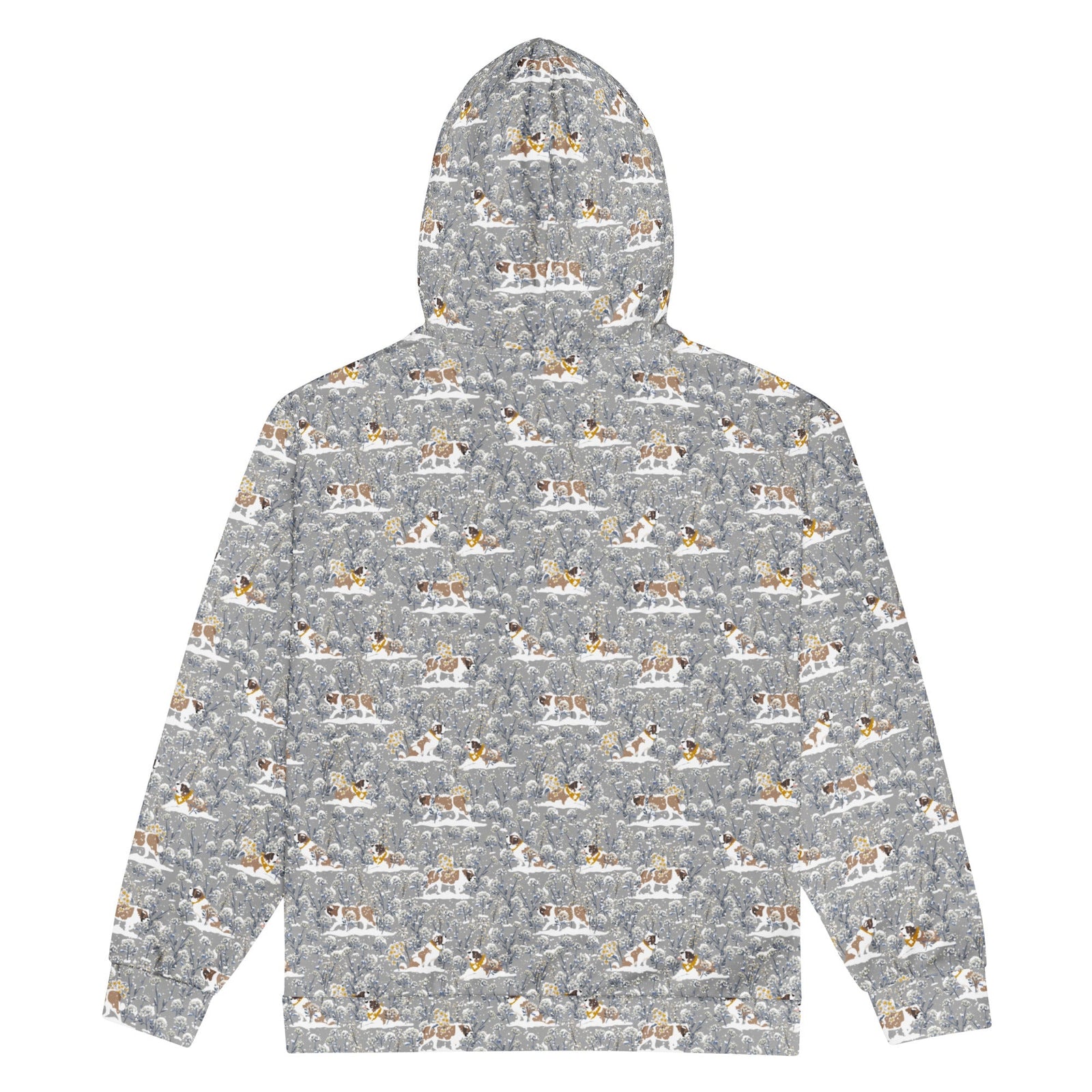 Snowflowers Saint Bernard Zip Hoodie - Lucy + Norman
