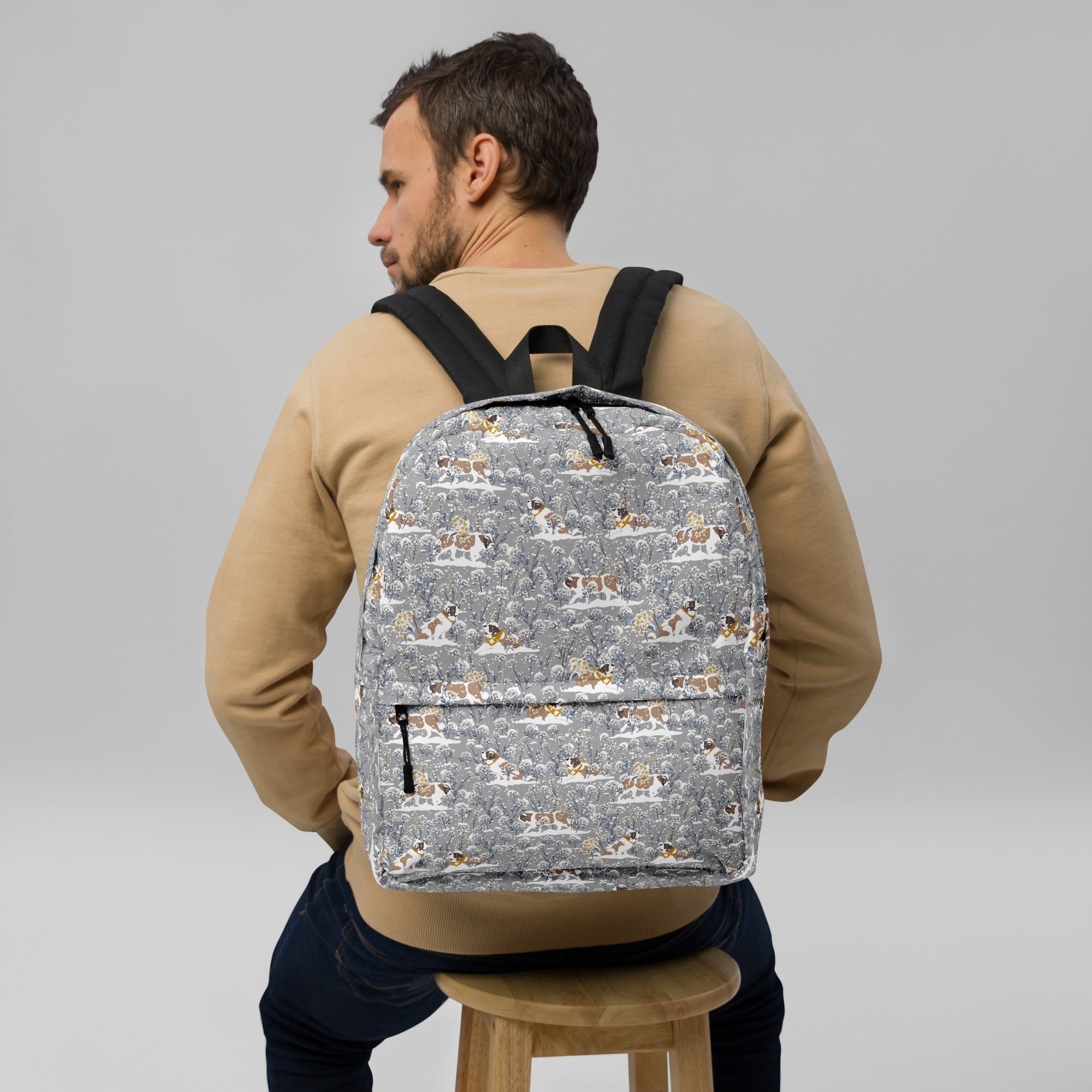 Snowflowers St Bernard Backpack - Lucy + Norman
