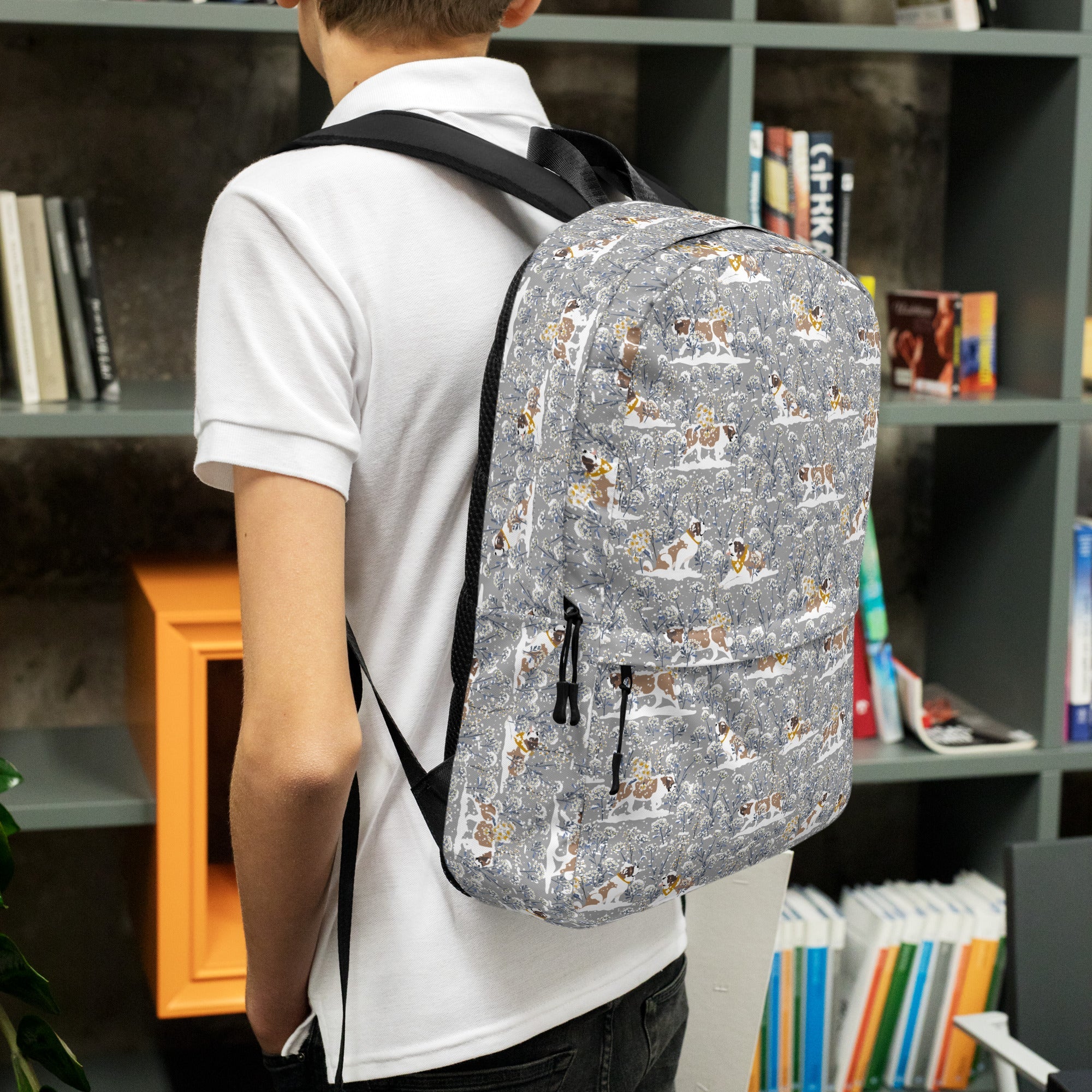 Snowflowers St Bernard Backpack - Lucy + Norman