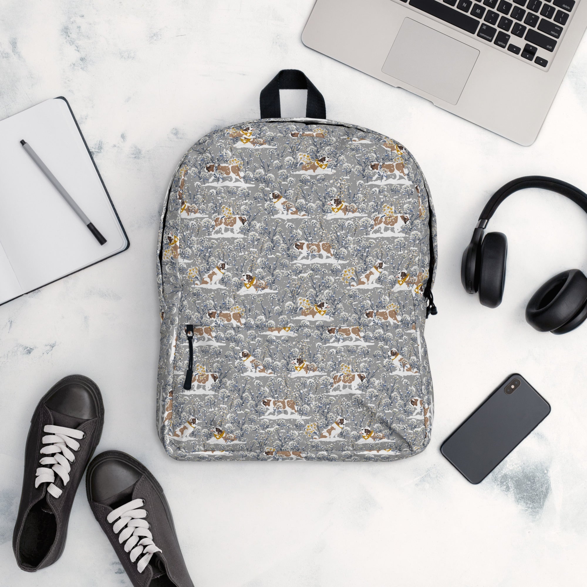 Snowflowers St Bernard Backpack - Lucy + Norman