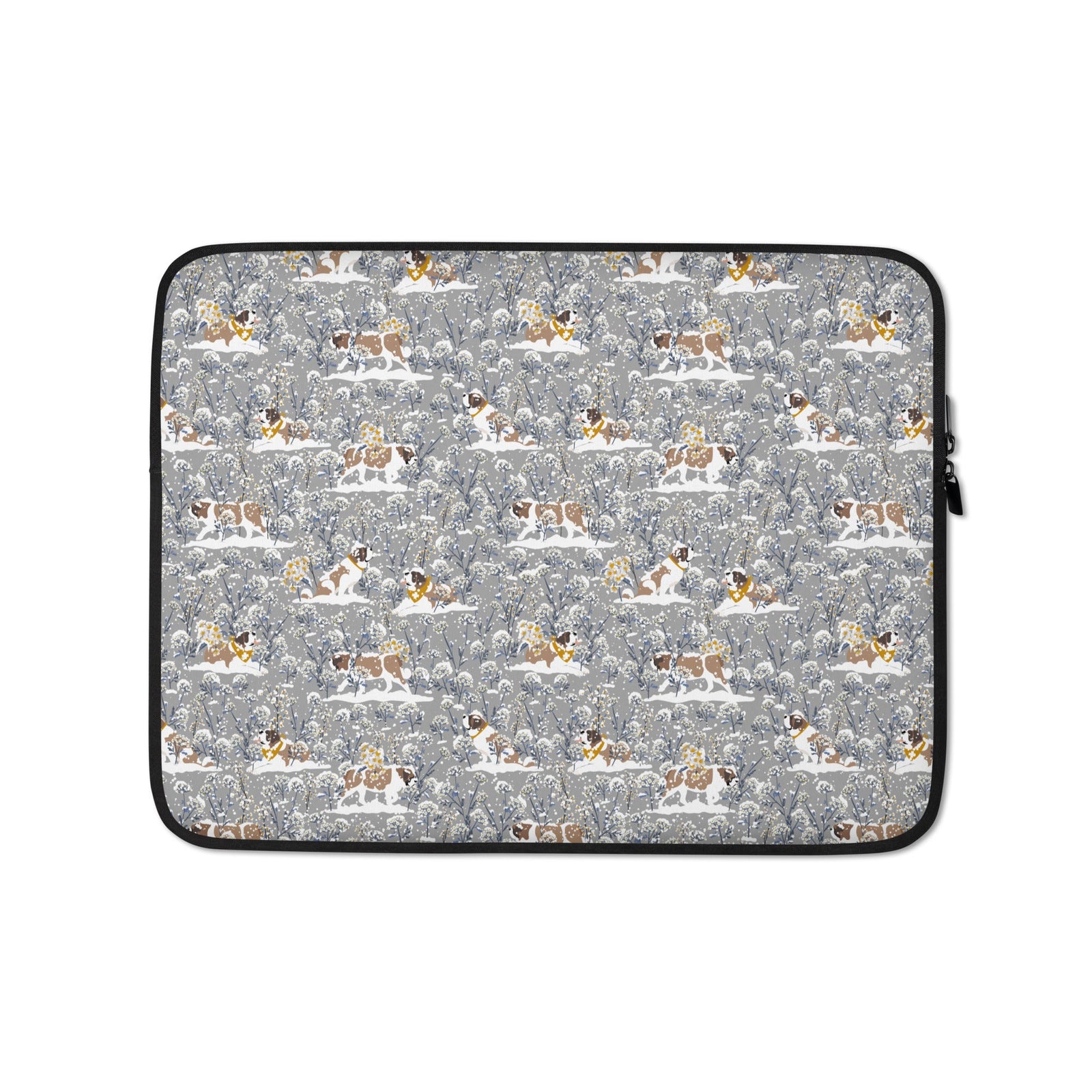 Snowflowers St Bernard Laptop Sleeve - Lucy + Norman