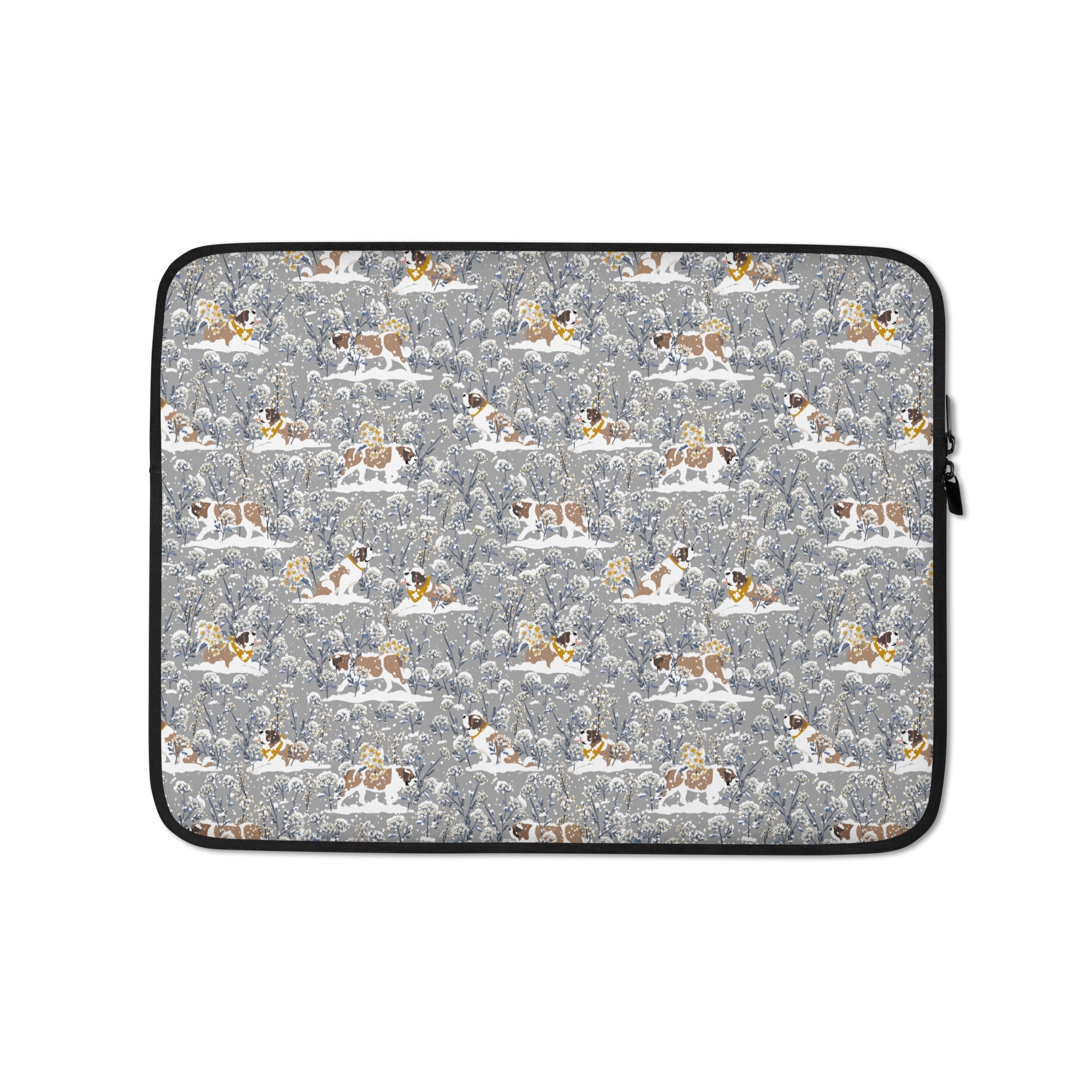 Snowflowers St Bernard Laptop Sleeve - Lucy + Norman
