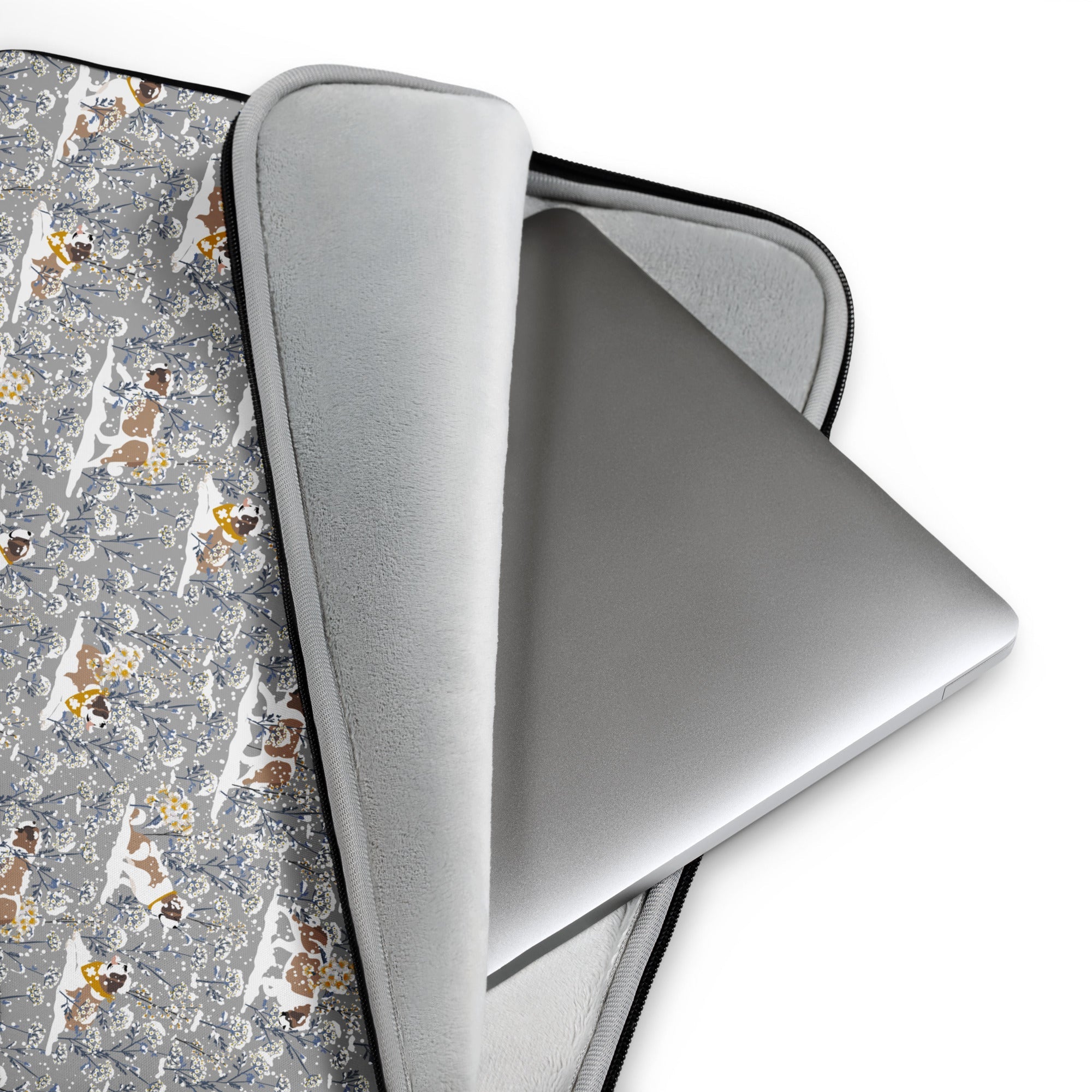 Snowflowers St Bernard Laptop Sleeve - Lucy + Norman