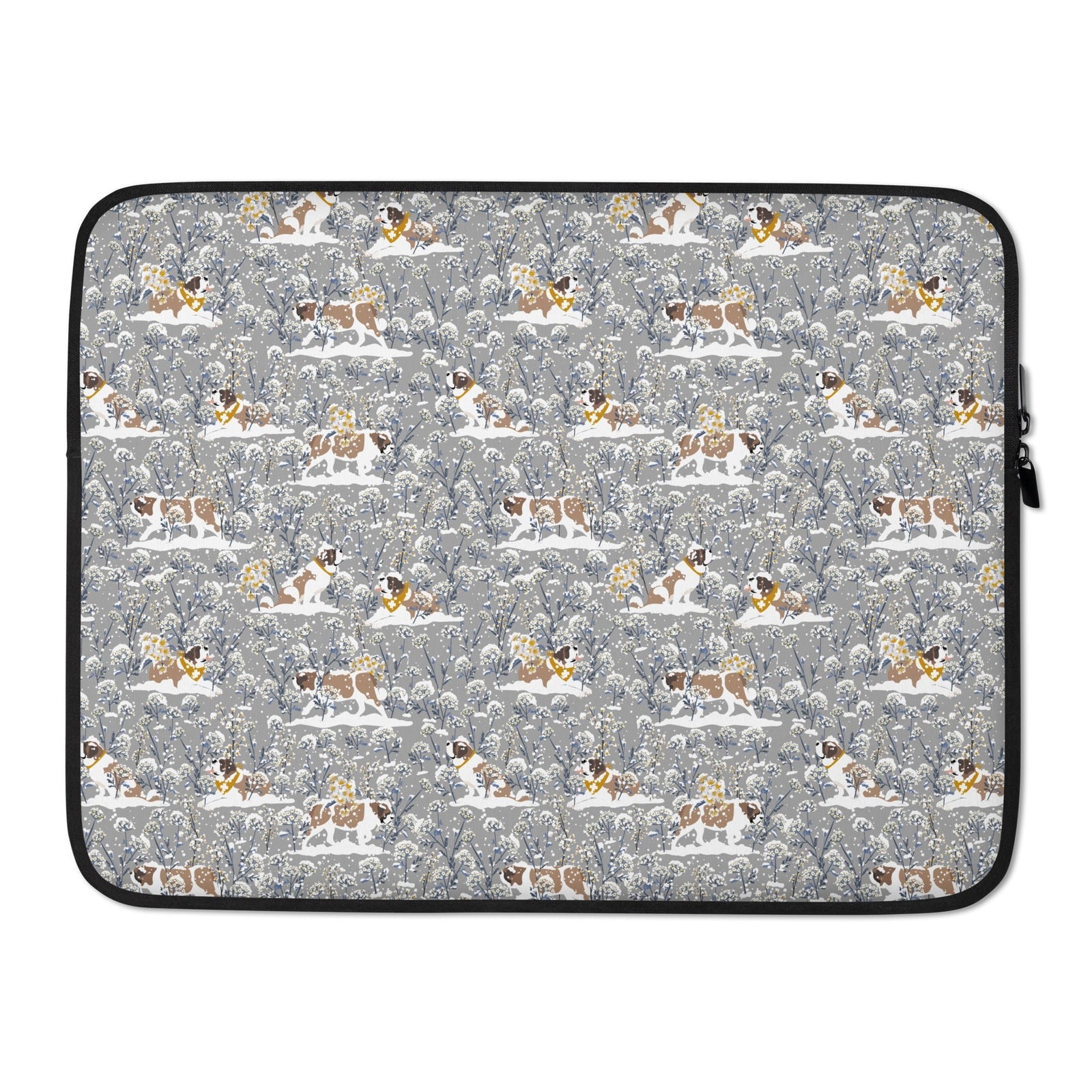 Snowflowers St Bernard Laptop Sleeve - Lucy + Norman