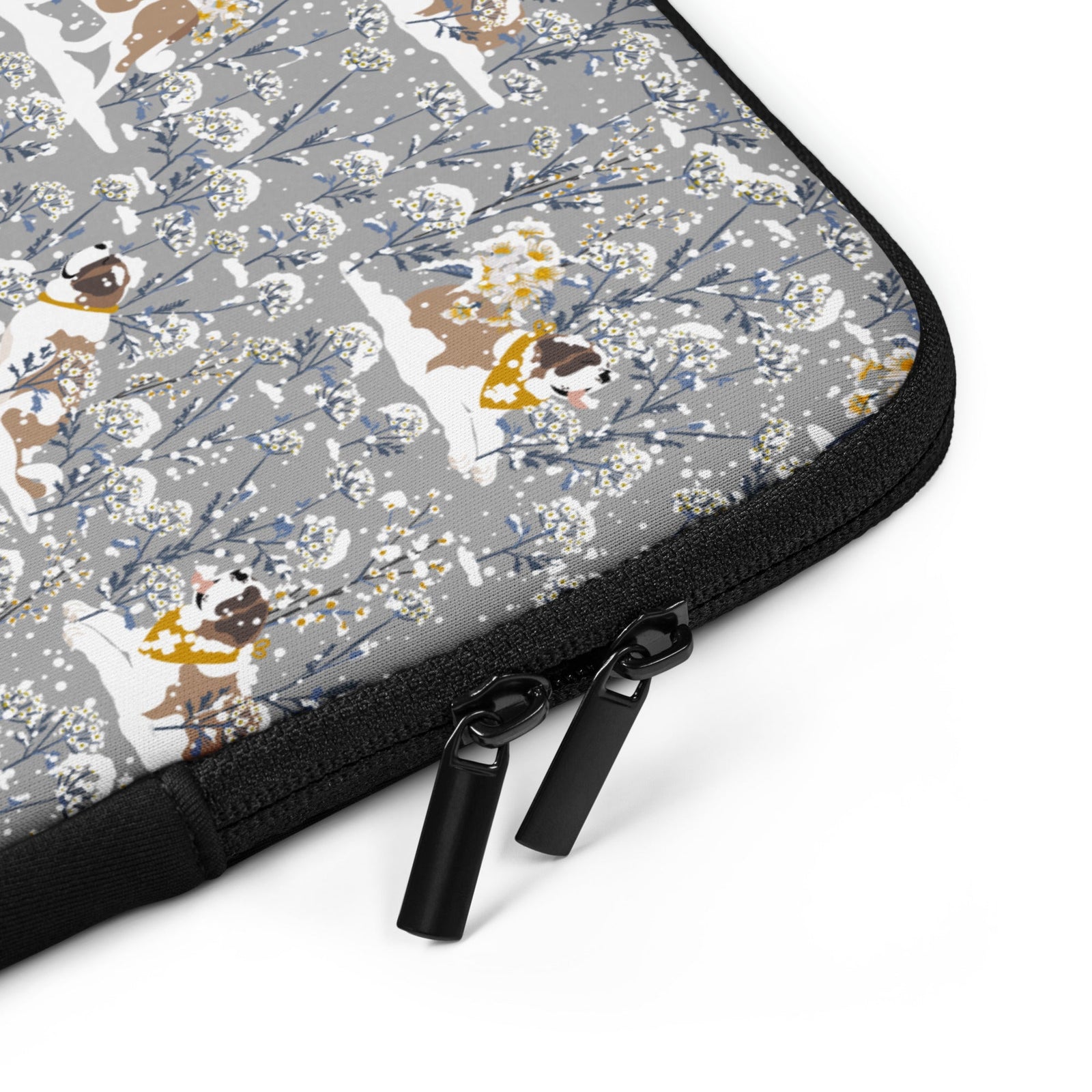Snowflowers St Bernard Laptop Sleeve - Lucy + Norman