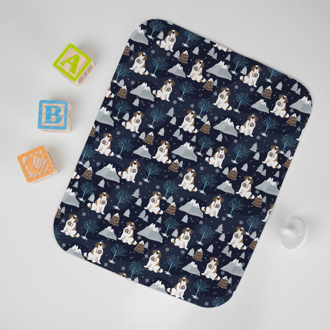 St Bernard Alpine Chill Baby Burp Cloth 12&quot; x 16&quot; - Lucy + Norman