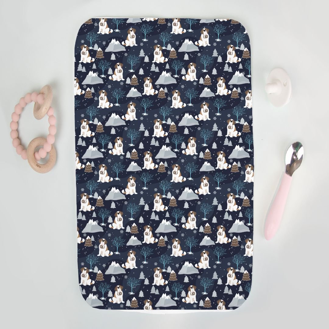 St Bernard Alpine Chill Baby Burp Cloth 12" x 20" - Lucy + Norman