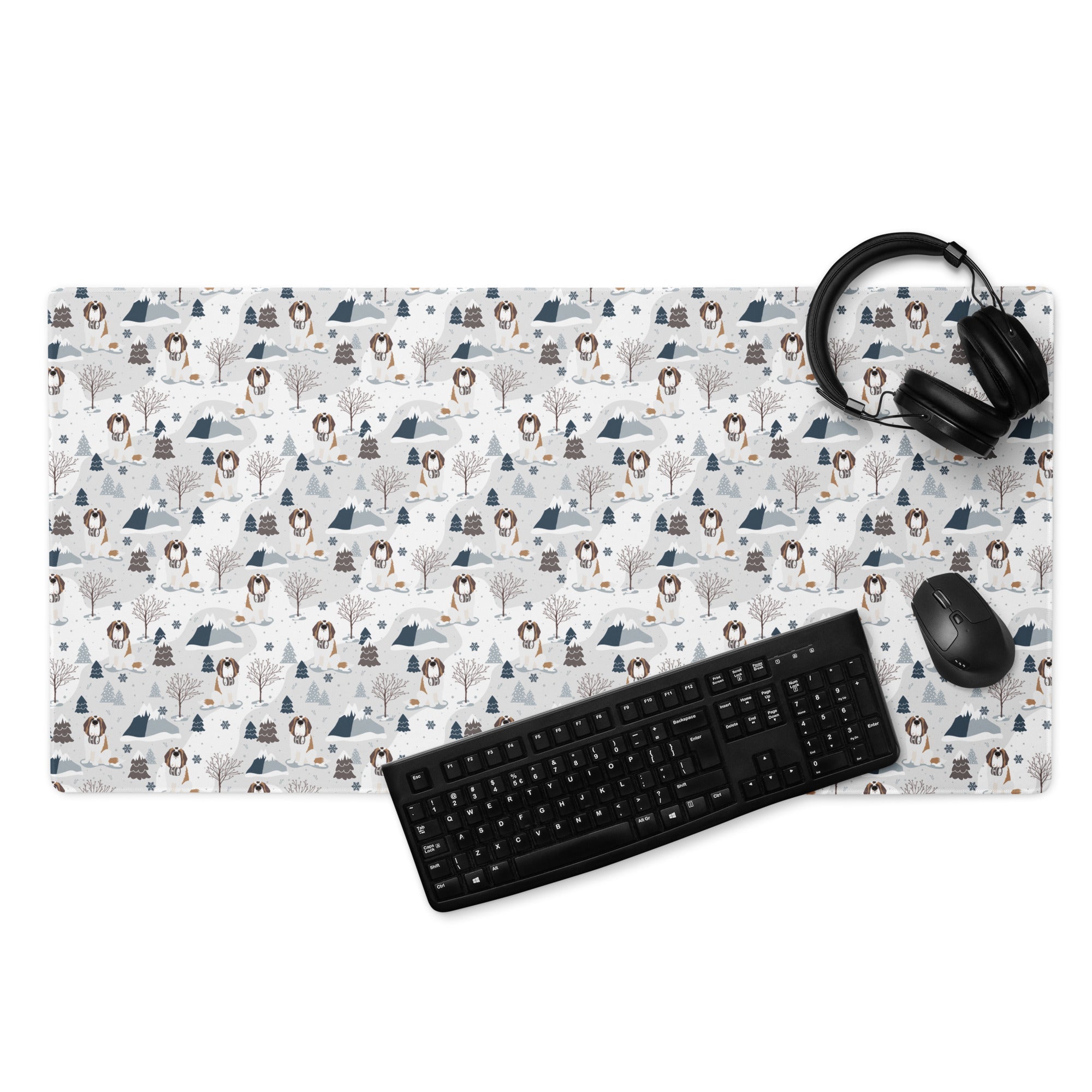 St Bernard Alpine Gaming Mouse Pad - Lucy + Norman