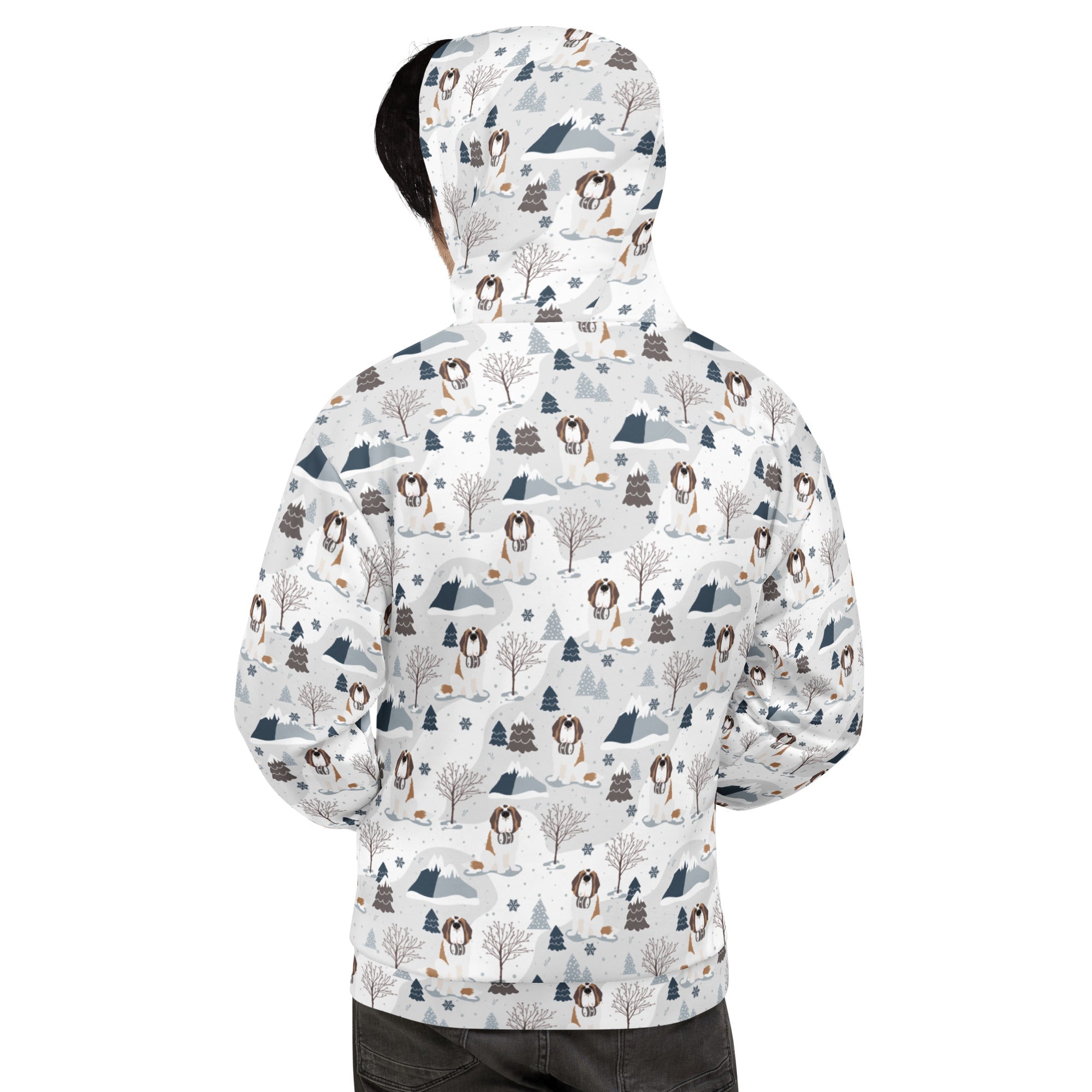 St Bernard Alpine Mountain Pattern Hoodie - Lucy + Norman