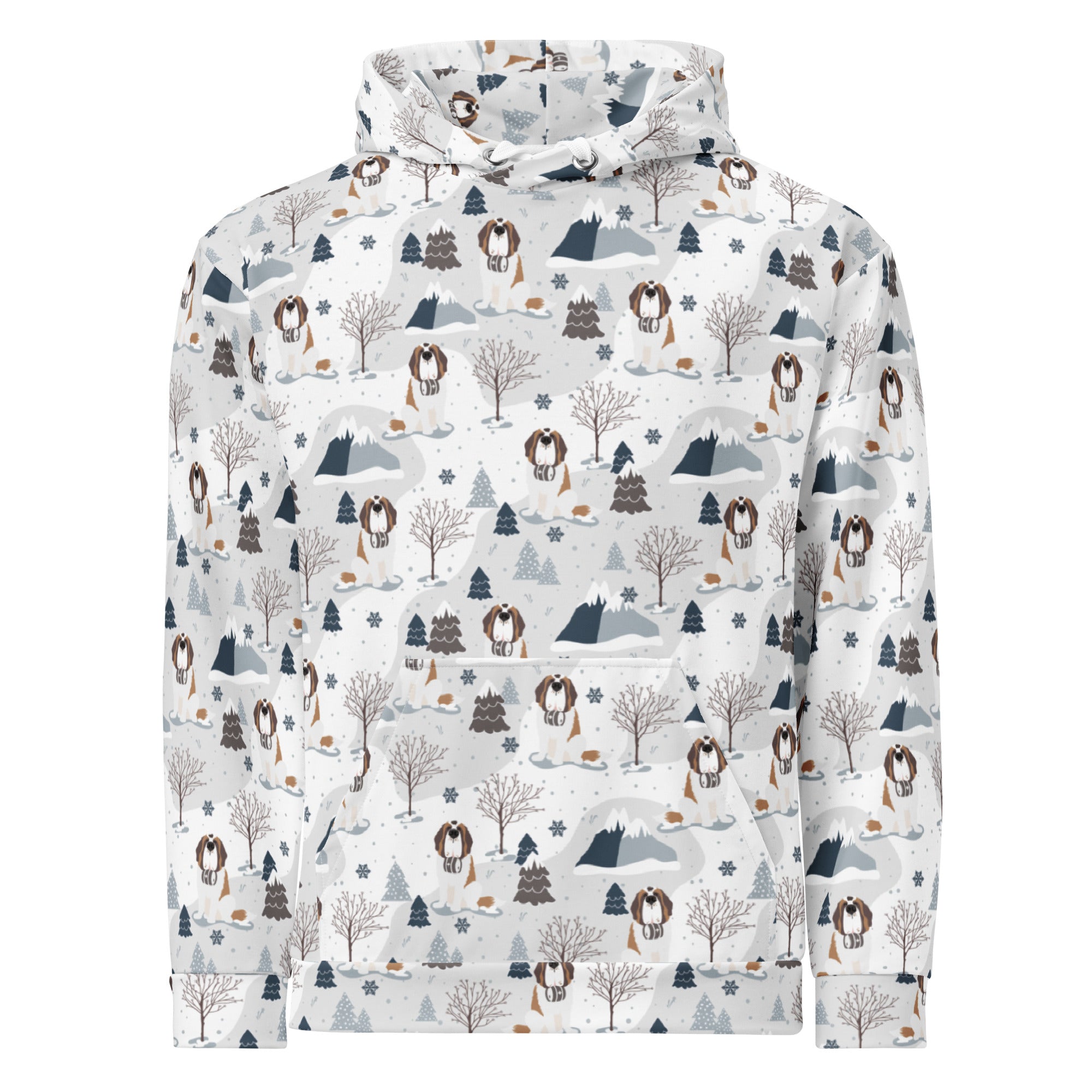 St Bernard Alpine Mountain Pattern Hoodie - Lucy + Norman