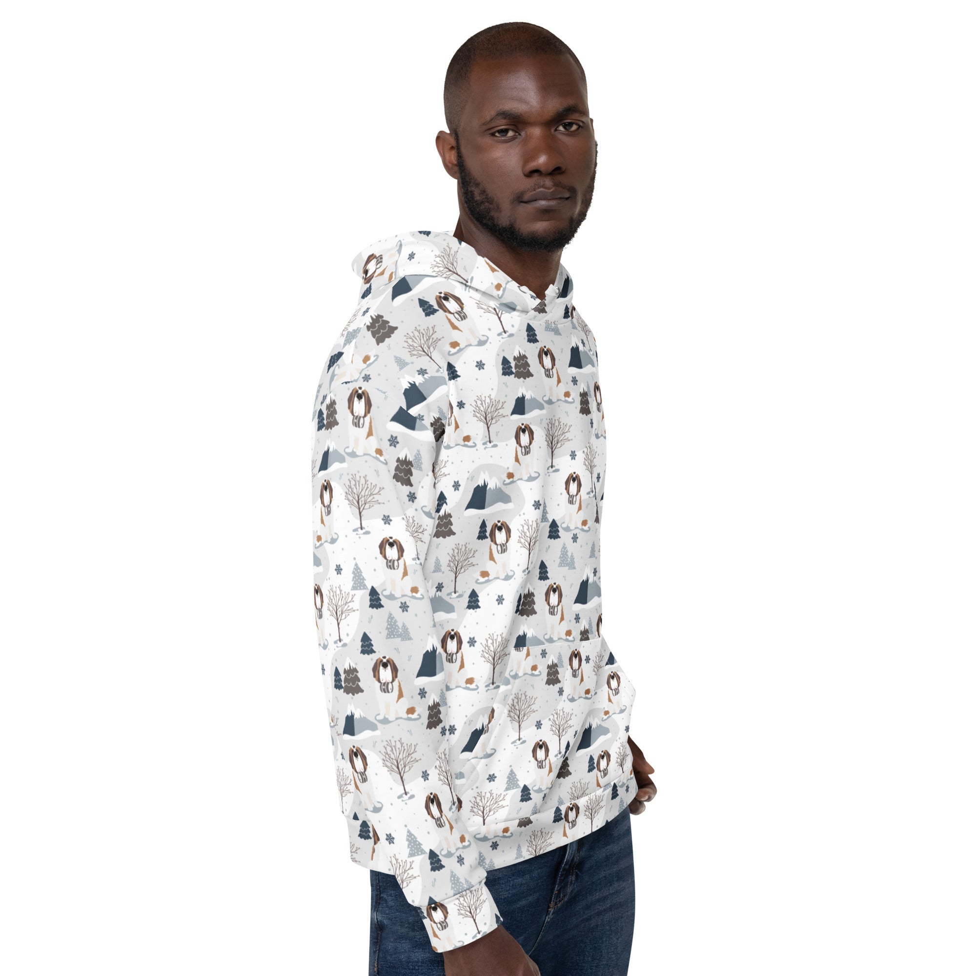 St Bernard Alpine Mountain Pattern Hoodie - Lucy + Norman