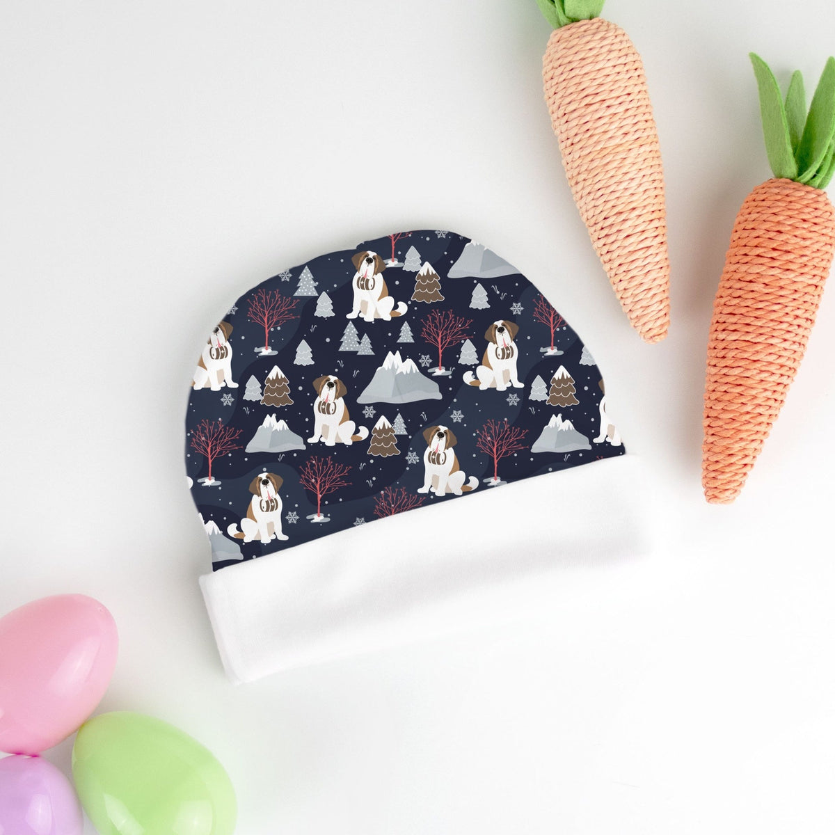 St Bernard Alpine Night Baby Beanie Hat - Lucy + Norman