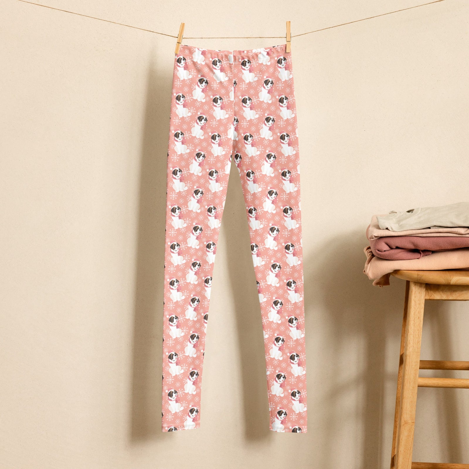 St Bernard Christmas Girl's Leggings - Lucy + Norman